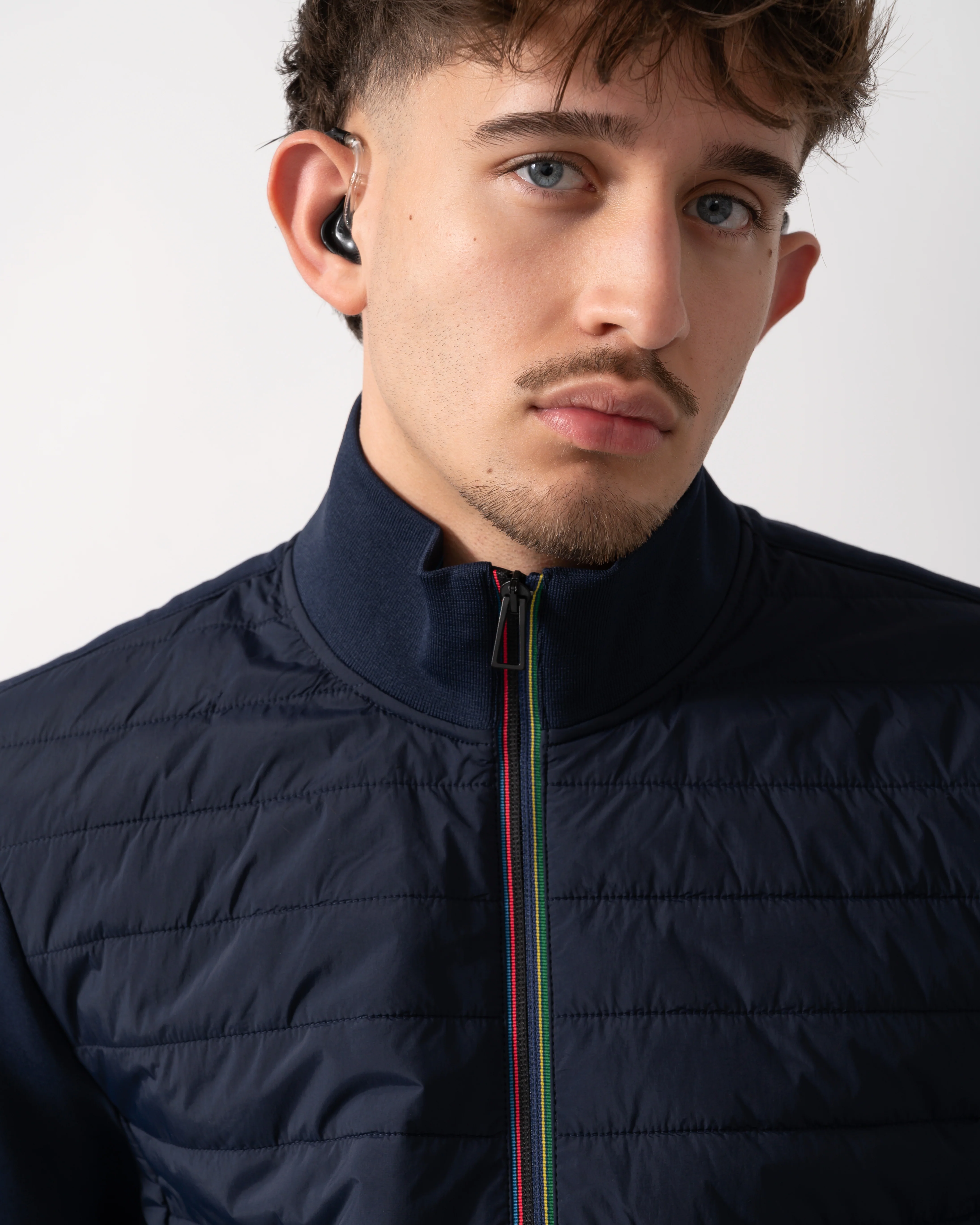 PS Paul Smith Mens Mixed Media Jacket - 49 Blue - Image 5