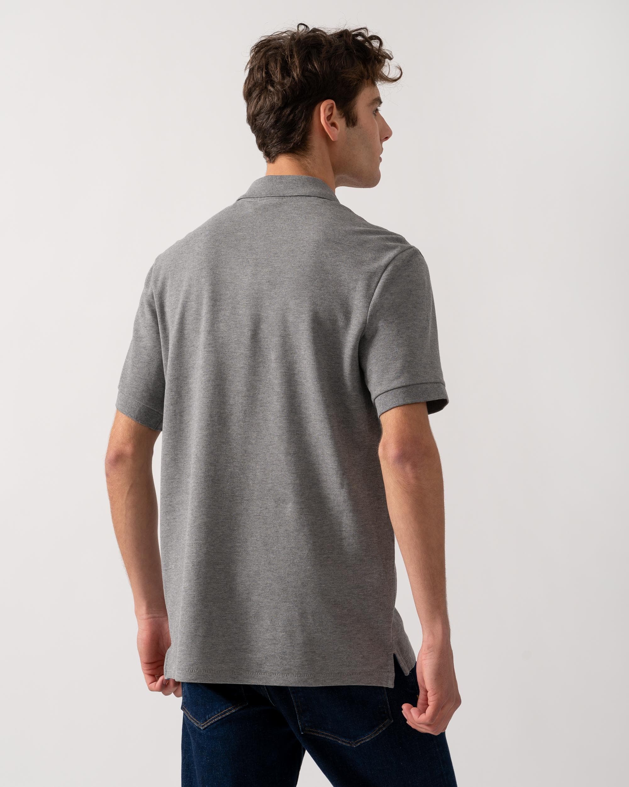 PS Paul Smith Mens Organic Cotton Zebra Logo Polo Shirt - 72 Grey Melange - Image 4