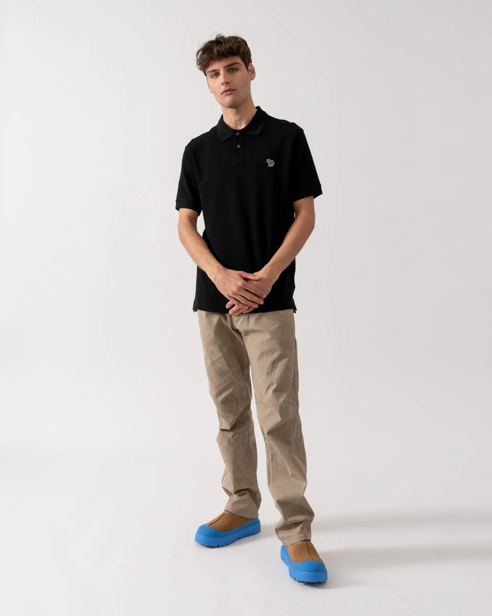 PS Paul Smith Mens Organic Cotton Zebra Logo Polo Shirt - 79 Black - Image 3