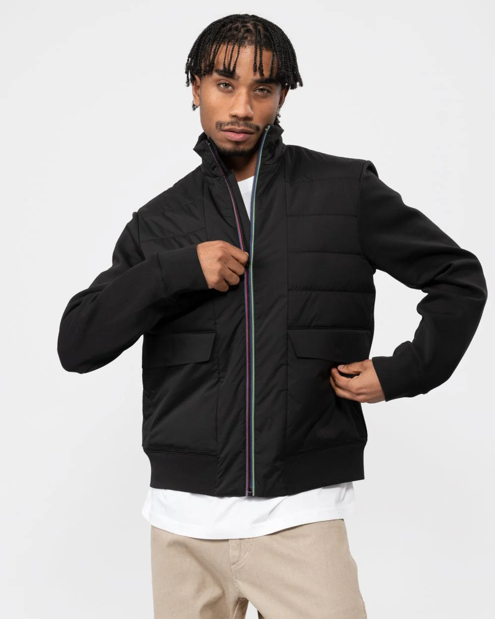 PS Paul Smith Mens Recycled Wadding Mixed Media Jacket - Image 4