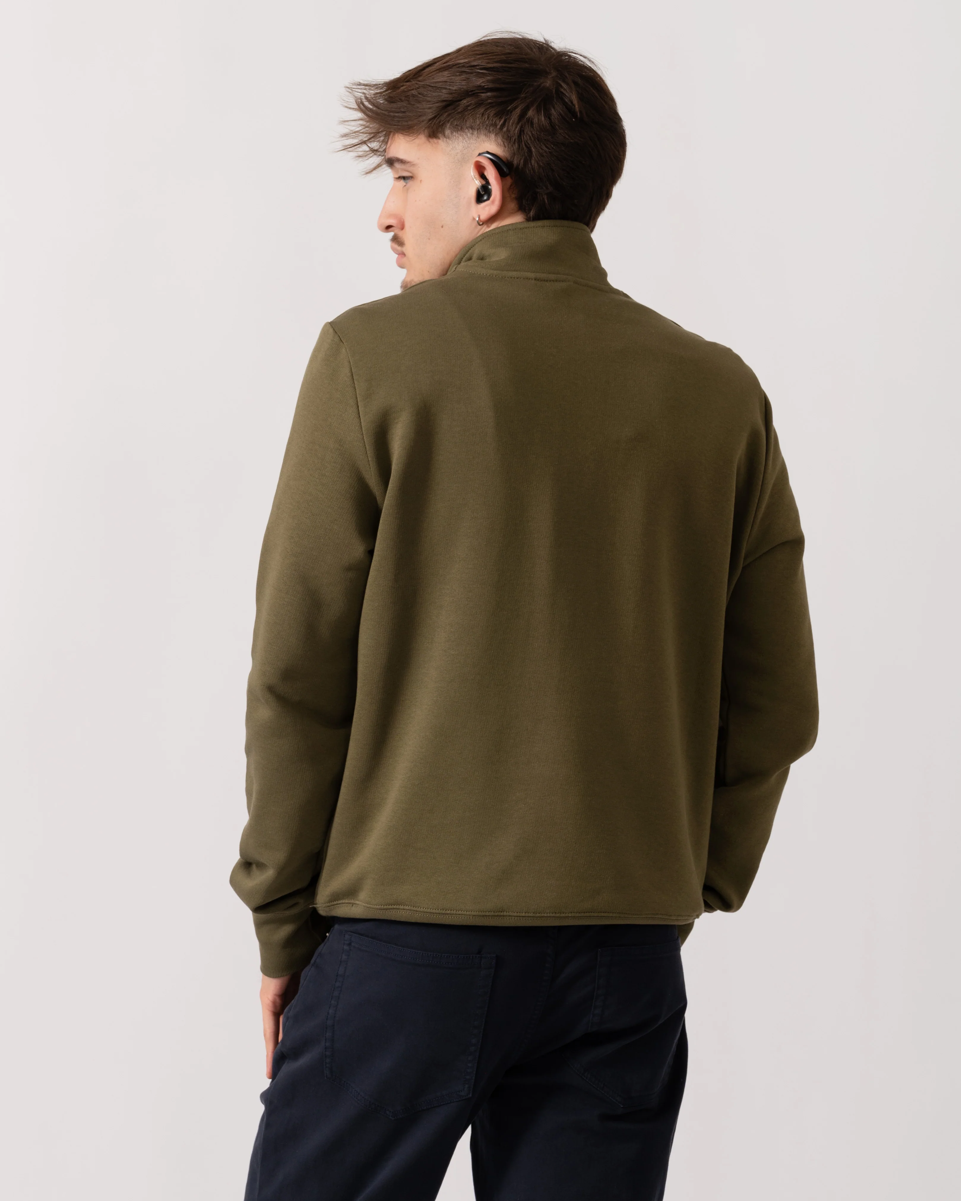 PS Paul Smith Mens Reg Fit Half Zip Zebra Logo Top - 36E Green - Image 4
