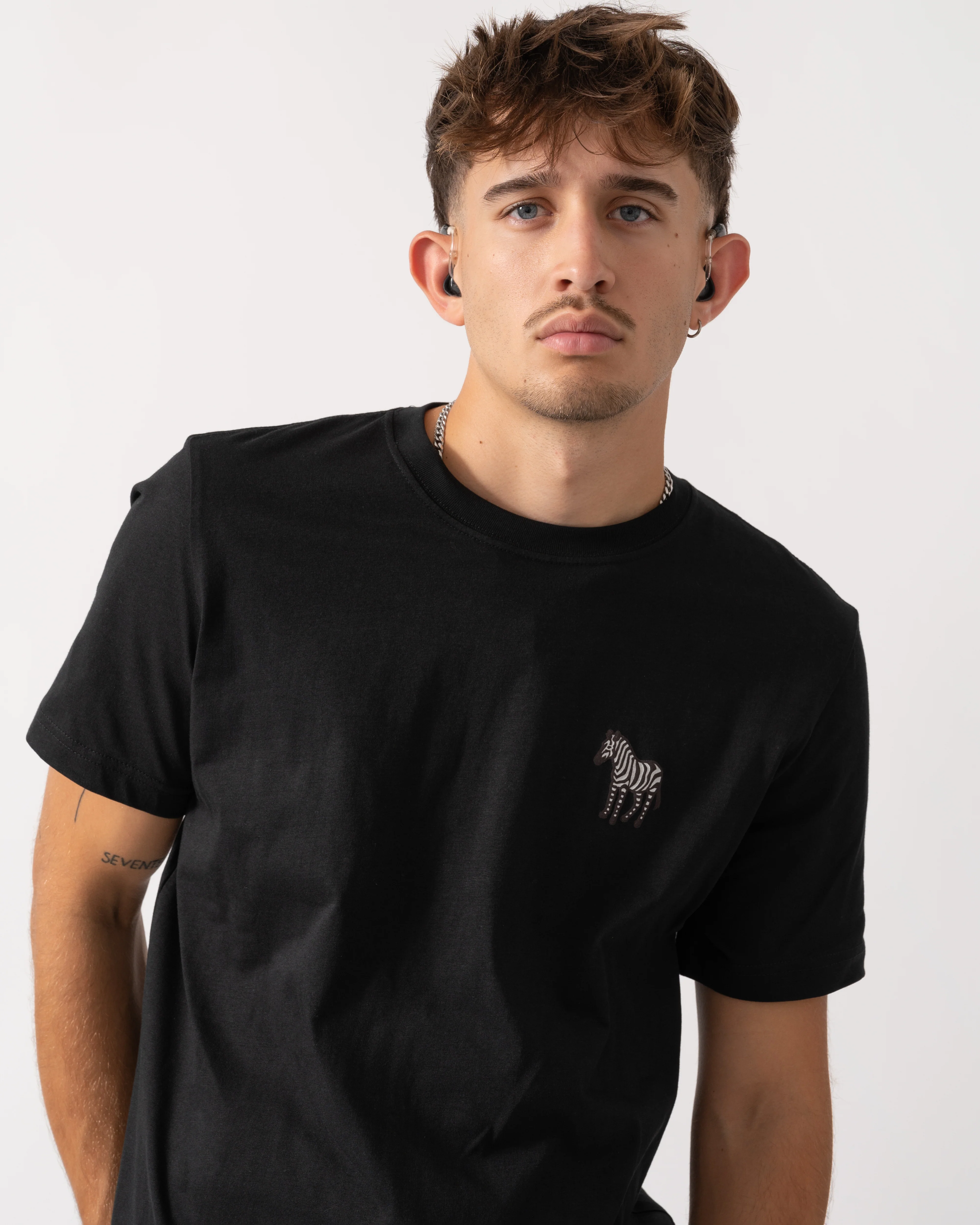 PS Paul Smith Mens Reg Fit Small Zebra Logo T-Shirt - 79 Black - Image 2