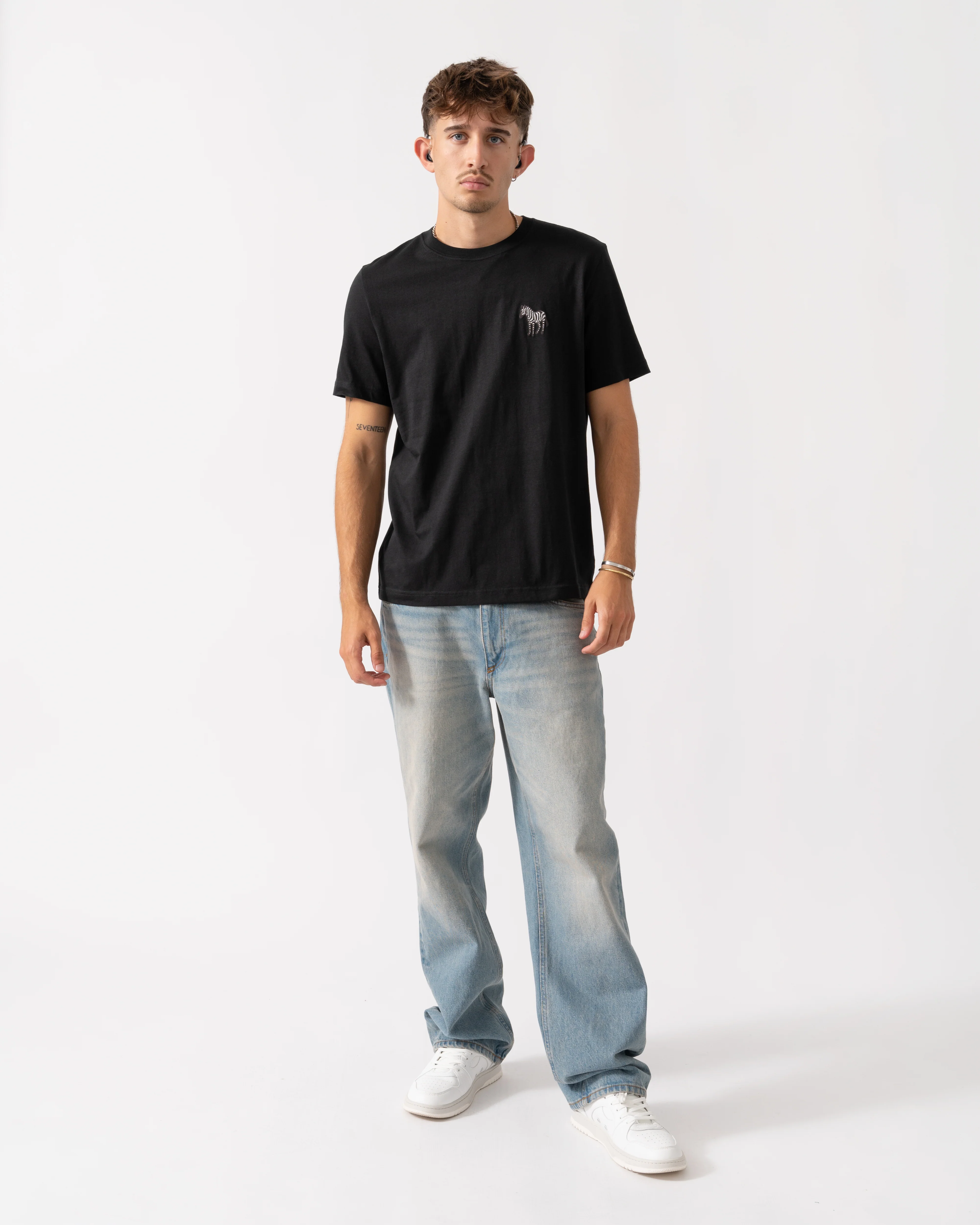 PS Paul Smith Mens Reg Fit Small Zebra Logo T-Shirt - 79 Black - Image 3