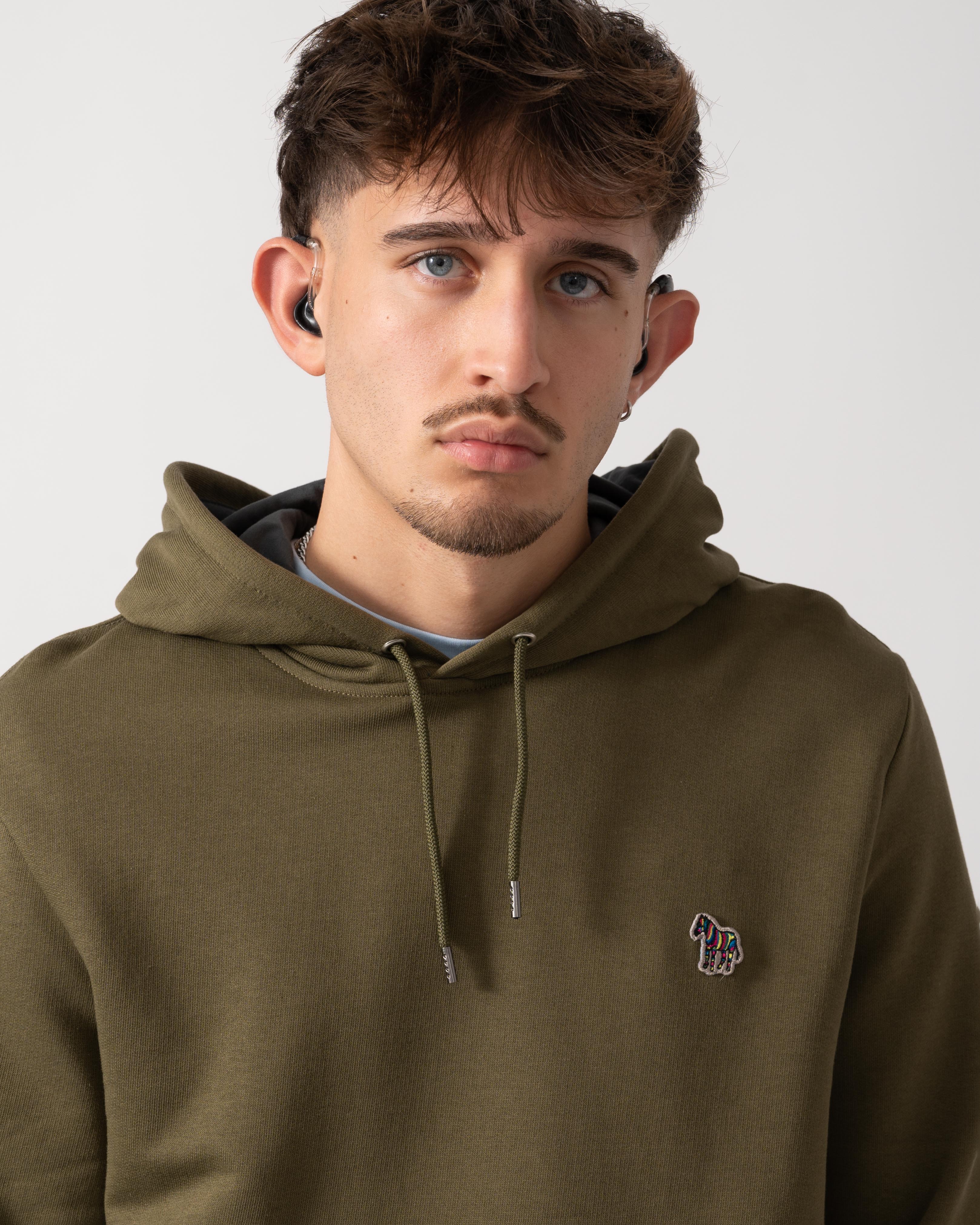 PS Paul Smith Mens Reg Fit Zebra Hoody - 36E Green - Image 3