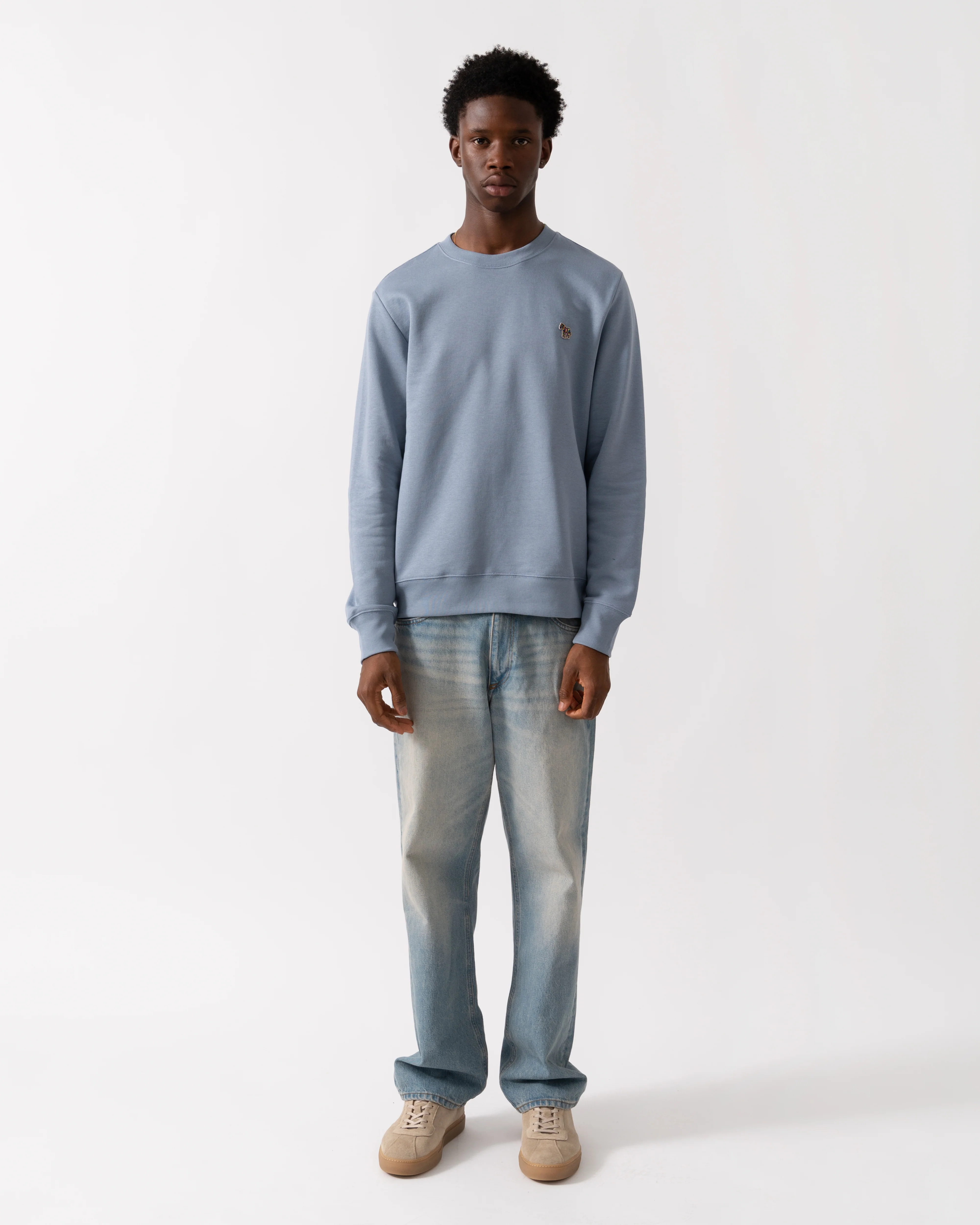 PS Paul Smith Mens Reg Fit Zebra Sweatshirt - 43G Greyish Blue - Image 3