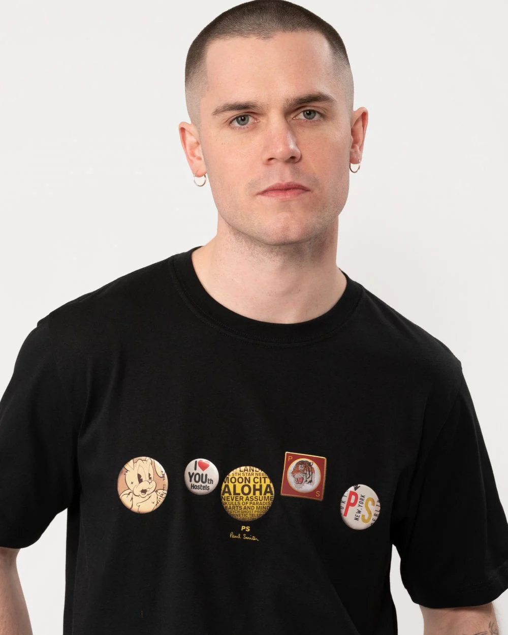 PS Paul Smith Mens Regular Fit Badges T-Shirt - Image 2