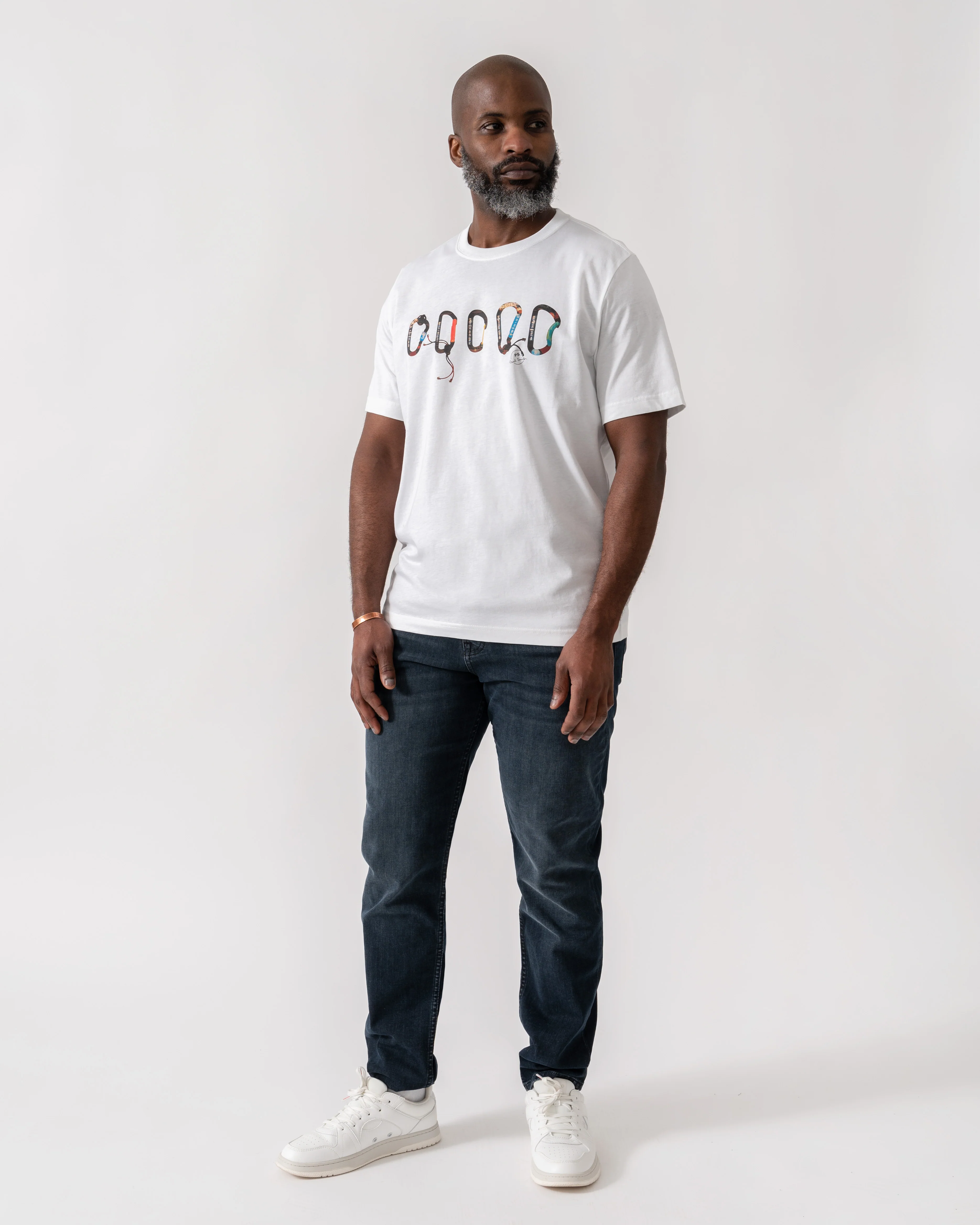 PS Paul Smith Mens Regular Fit Carabiner T-Shirt - 01 White - Image 2