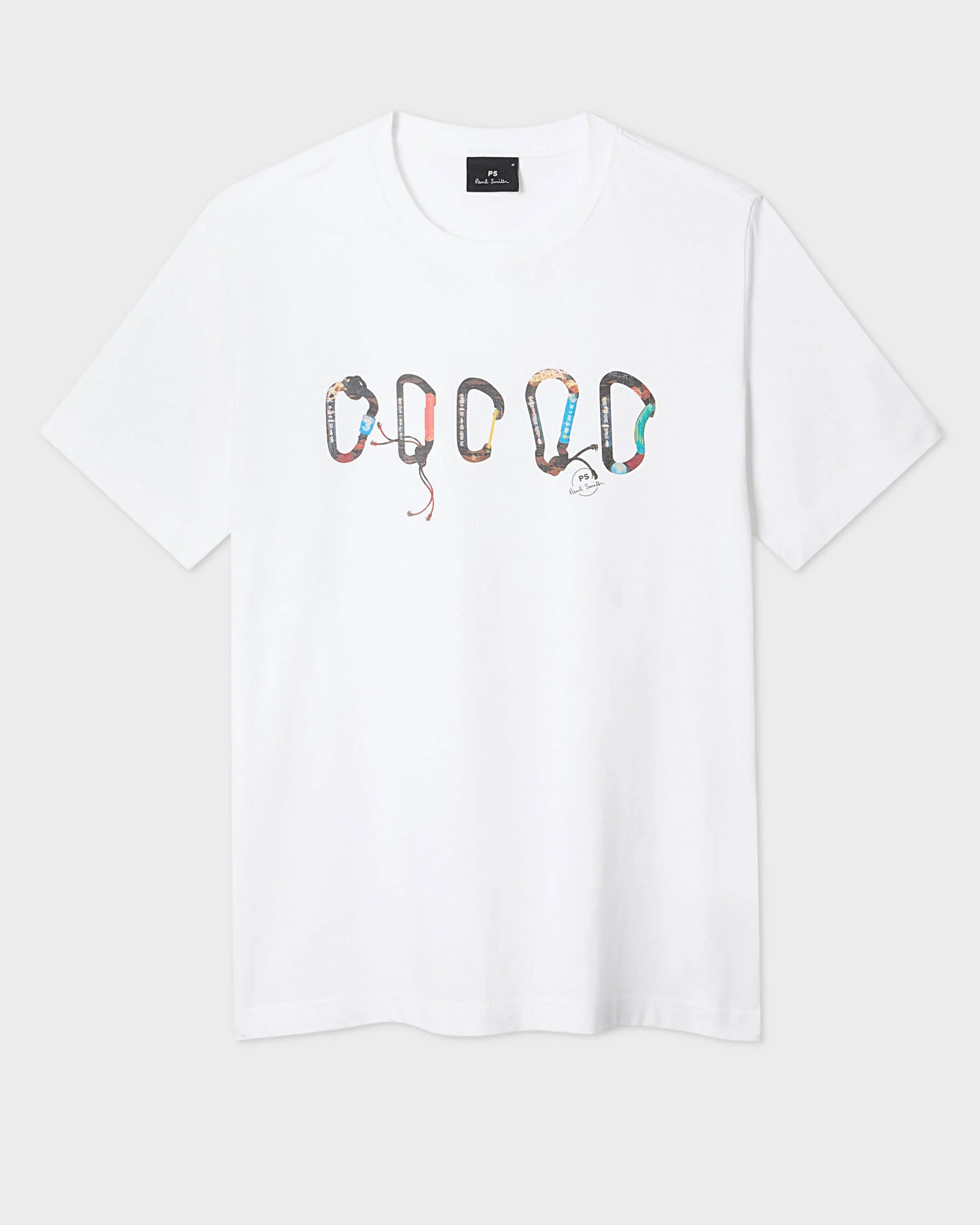 PS Paul Smith Mens Regular Fit Carabiner T-Shirt - 01 White - Image 5