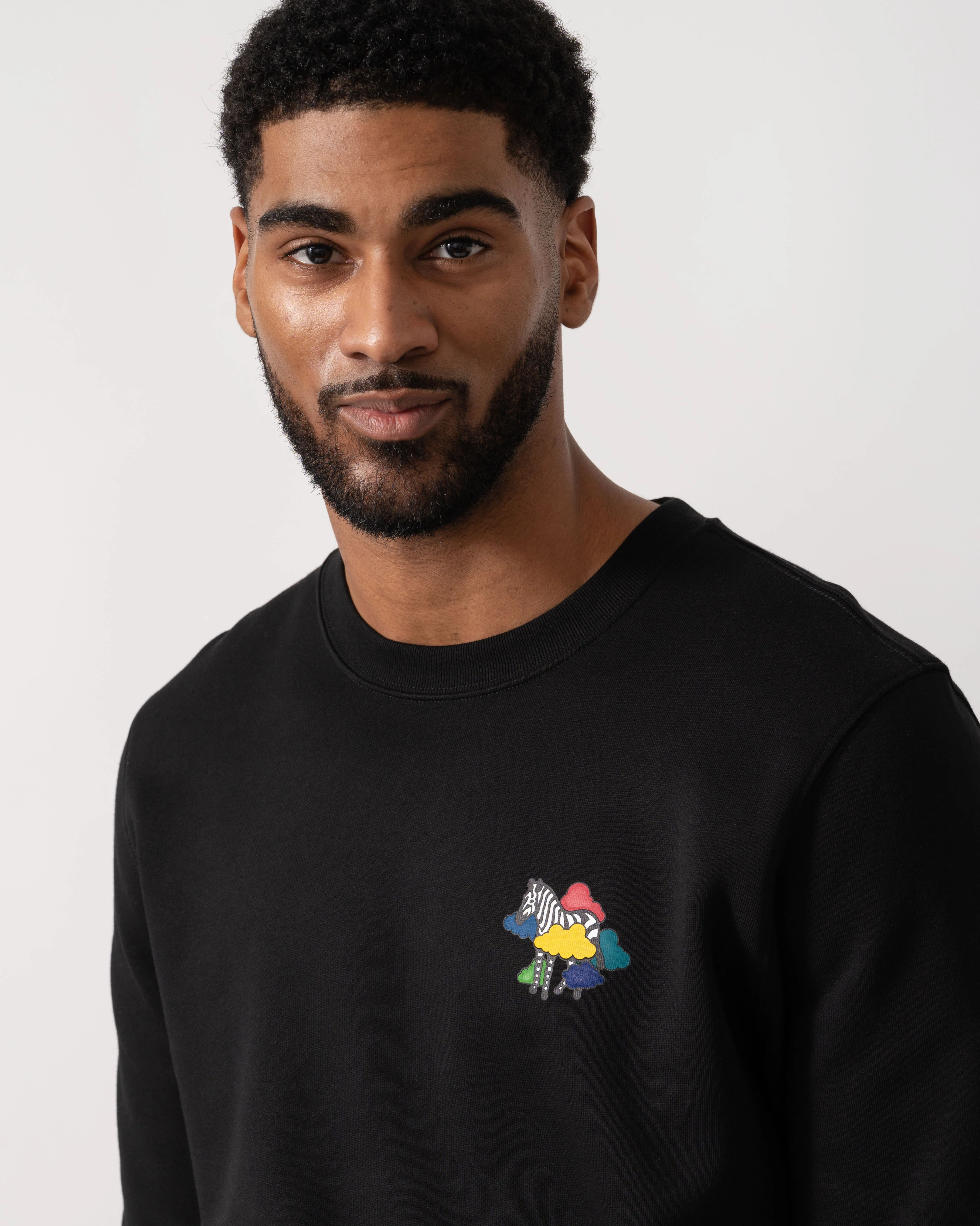 PS Paul Smith Mens Regular Fit Cloud Zebra Sweatshirt - 79 Black - Image 2