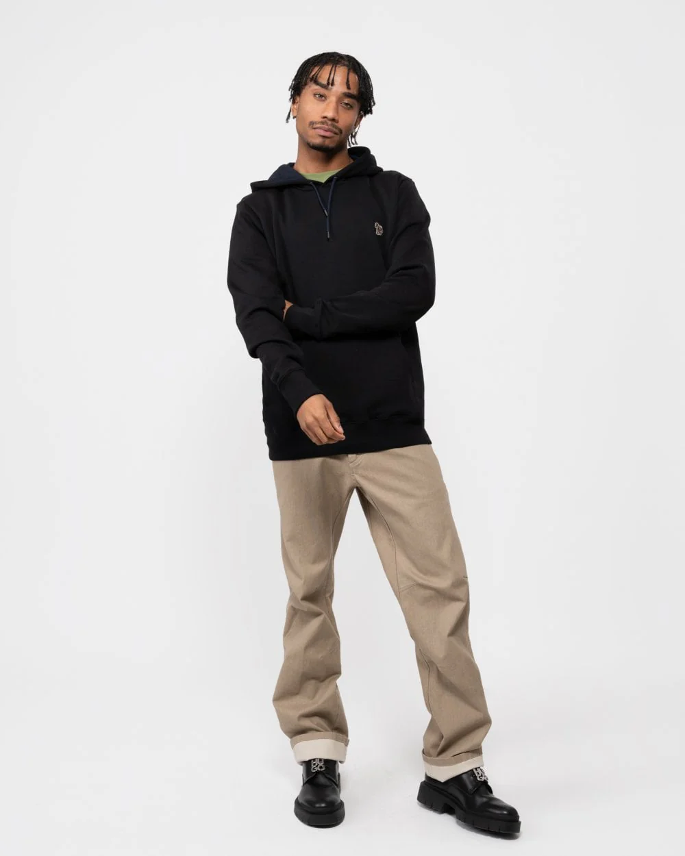 PS Paul Smith Mens Regular Fit Cotton Zebra Logo Hoodie - 79 Black - Image 3