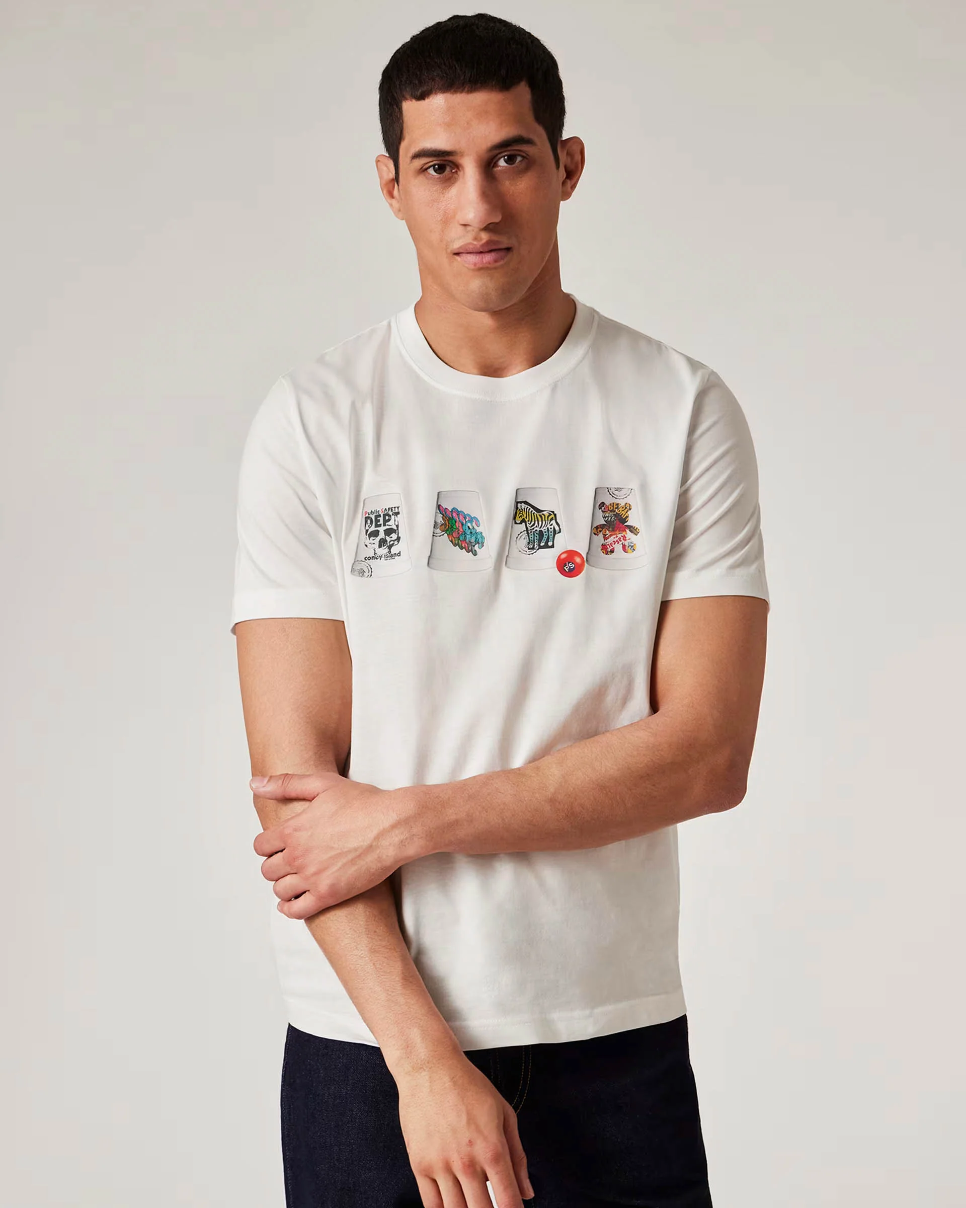 PS Paul Smith Mens Regular Fit Cups T-Shirt - 01 White - Image 2