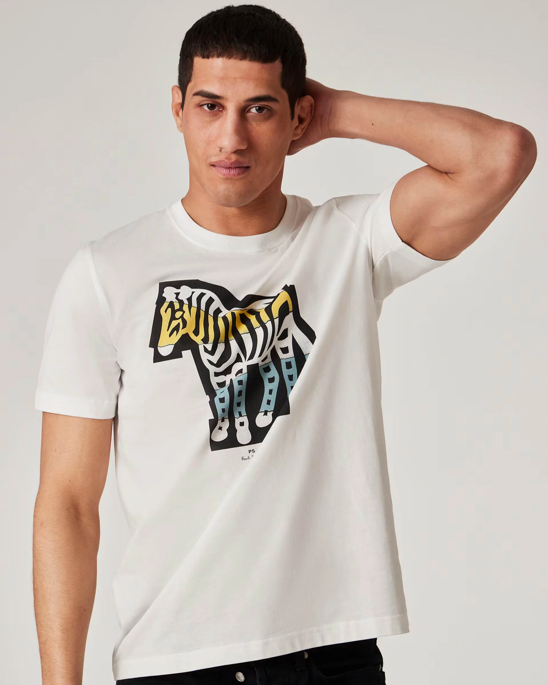 PS Paul Smith Mens Regular Fit Cutout Zebra T-Shirt - 01 White - Image 2