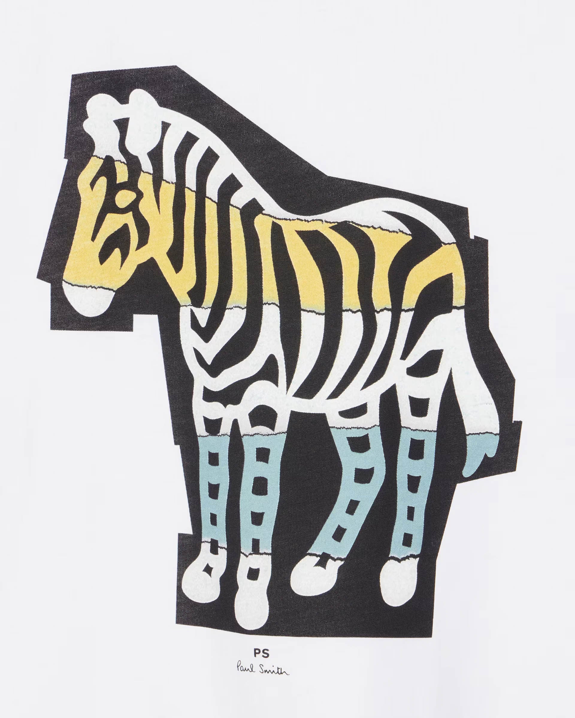 PS Paul Smith Mens Regular Fit Cutout Zebra T-Shirt - 01 White - Image 4