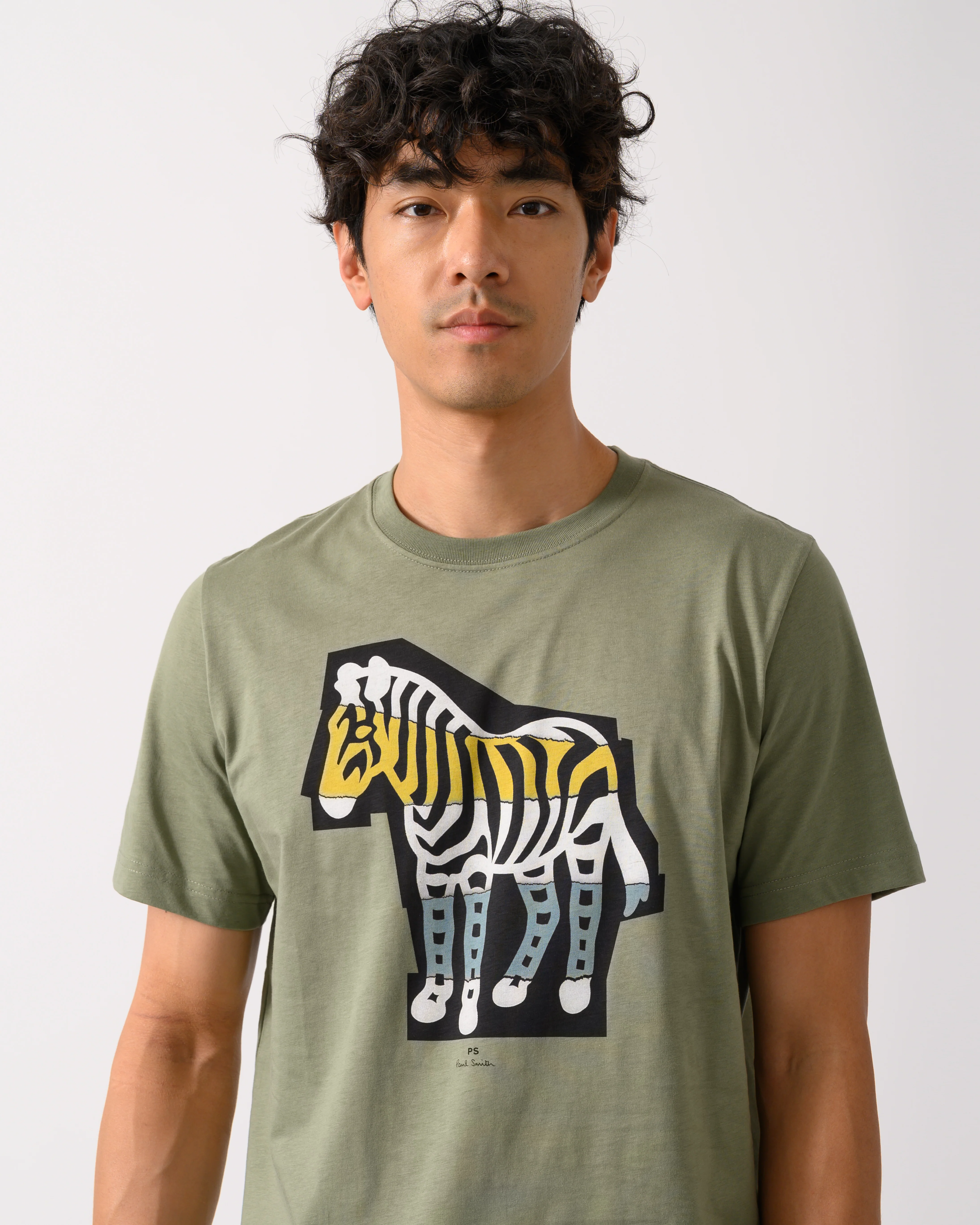 PS Paul Smith Mens Regular Fit Cutout Zebra T-Shirt - 34C Khaki - Image 4