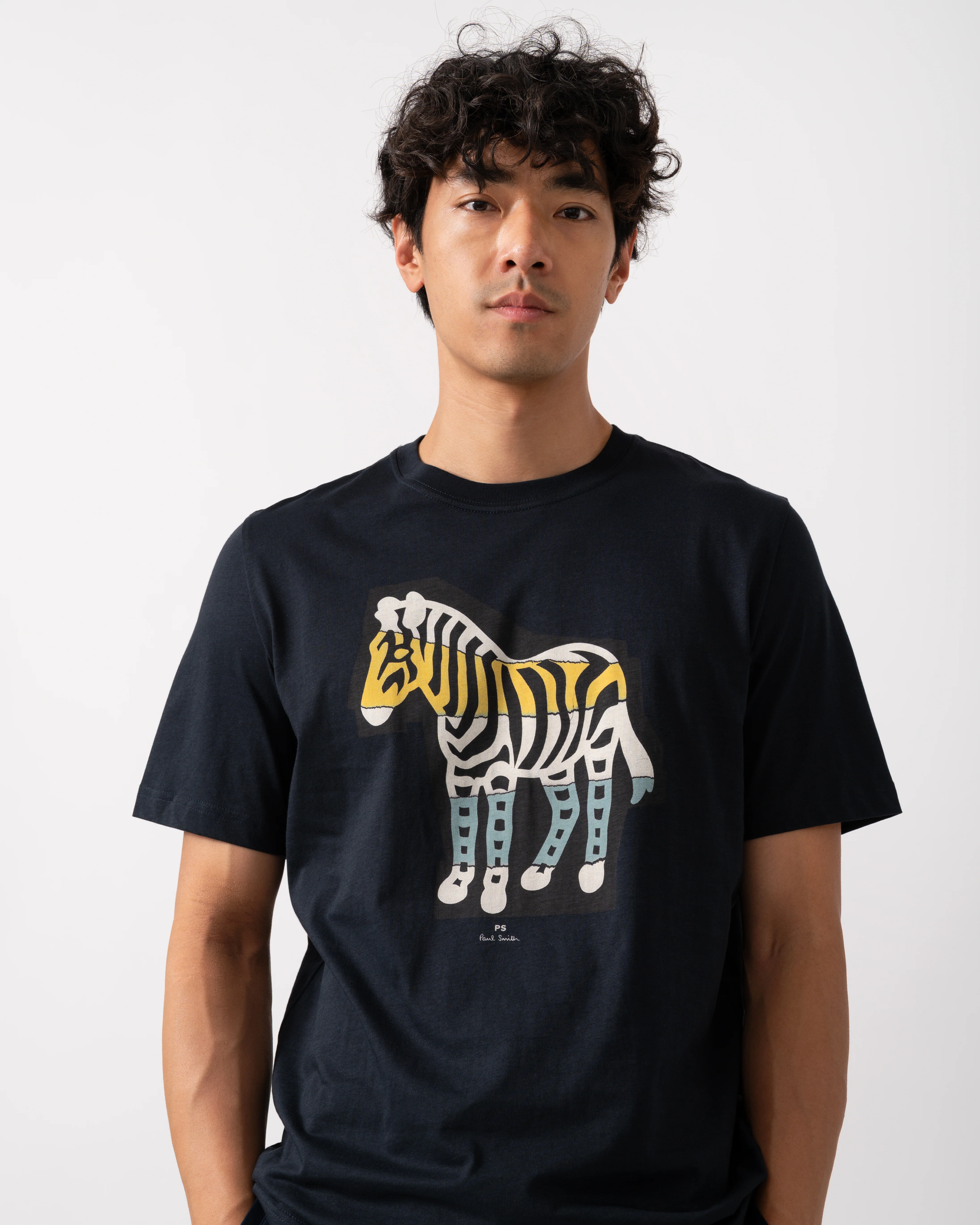 PS Paul Smith Mens Regular Fit Cutout Zebra T-Shirt - 49 Very Dark Navy - Image 2