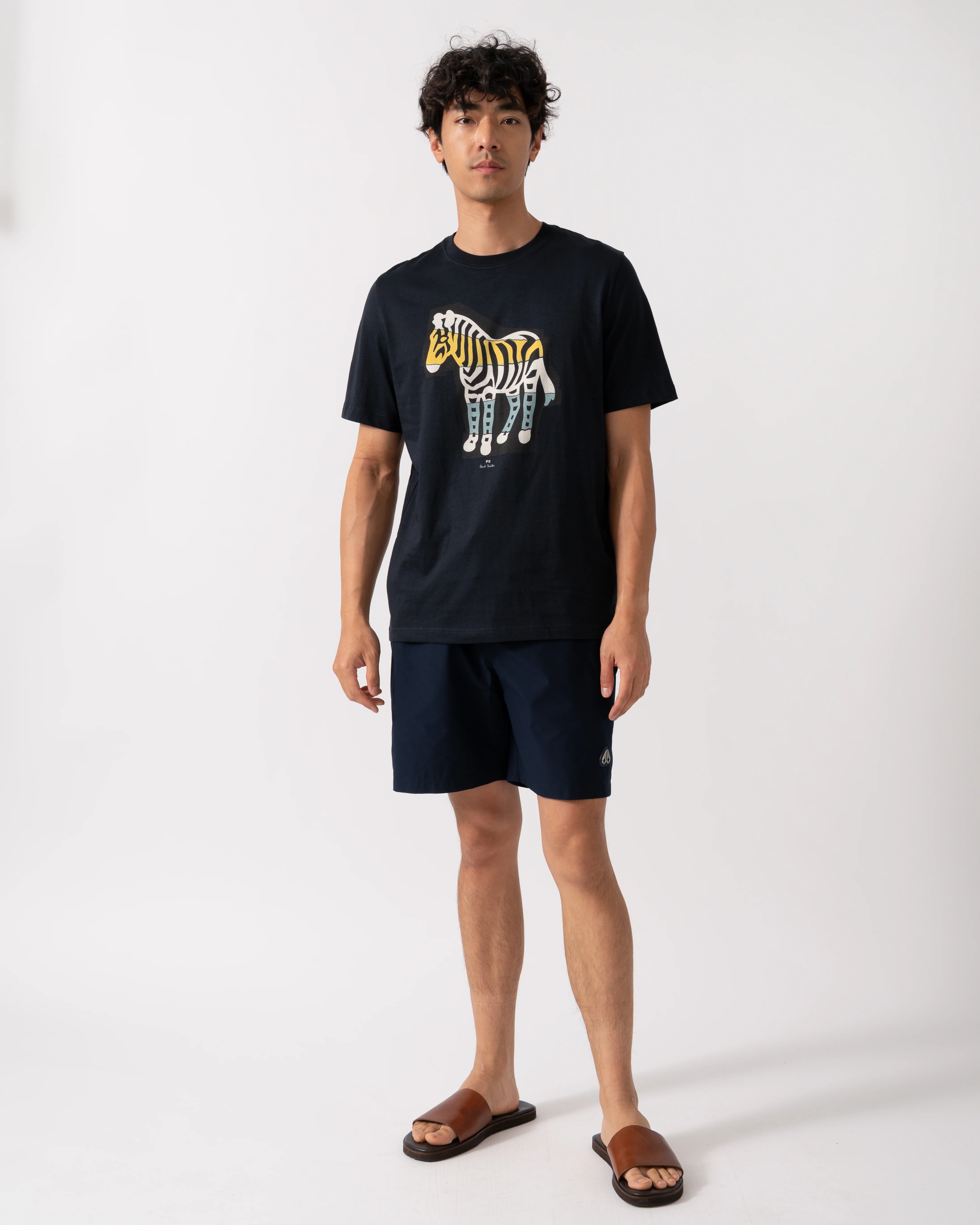 PS Paul Smith Mens Regular Fit Cutout Zebra T-Shirt - 49 Very Dark Navy - Image 3
