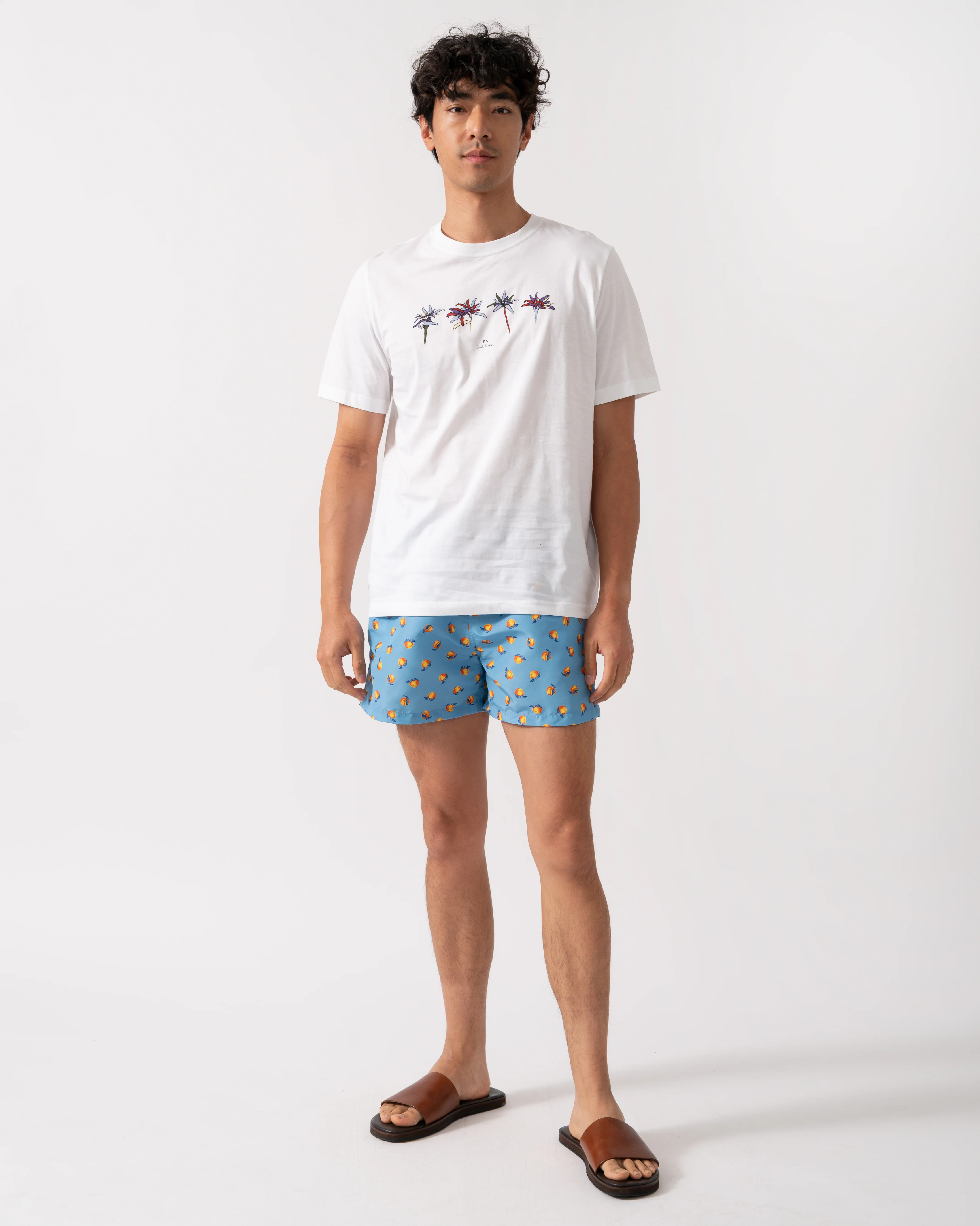 PS Paul Smith Mens Regular Fit Edelweiss Flower T-Shirt - 01 White - Image 3