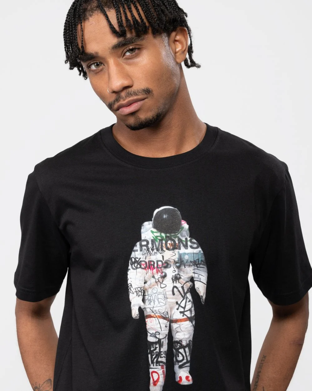 PS Paul Smith Mens Regular Fit Graffiti Astronaut Print T-Shirt - Image 2