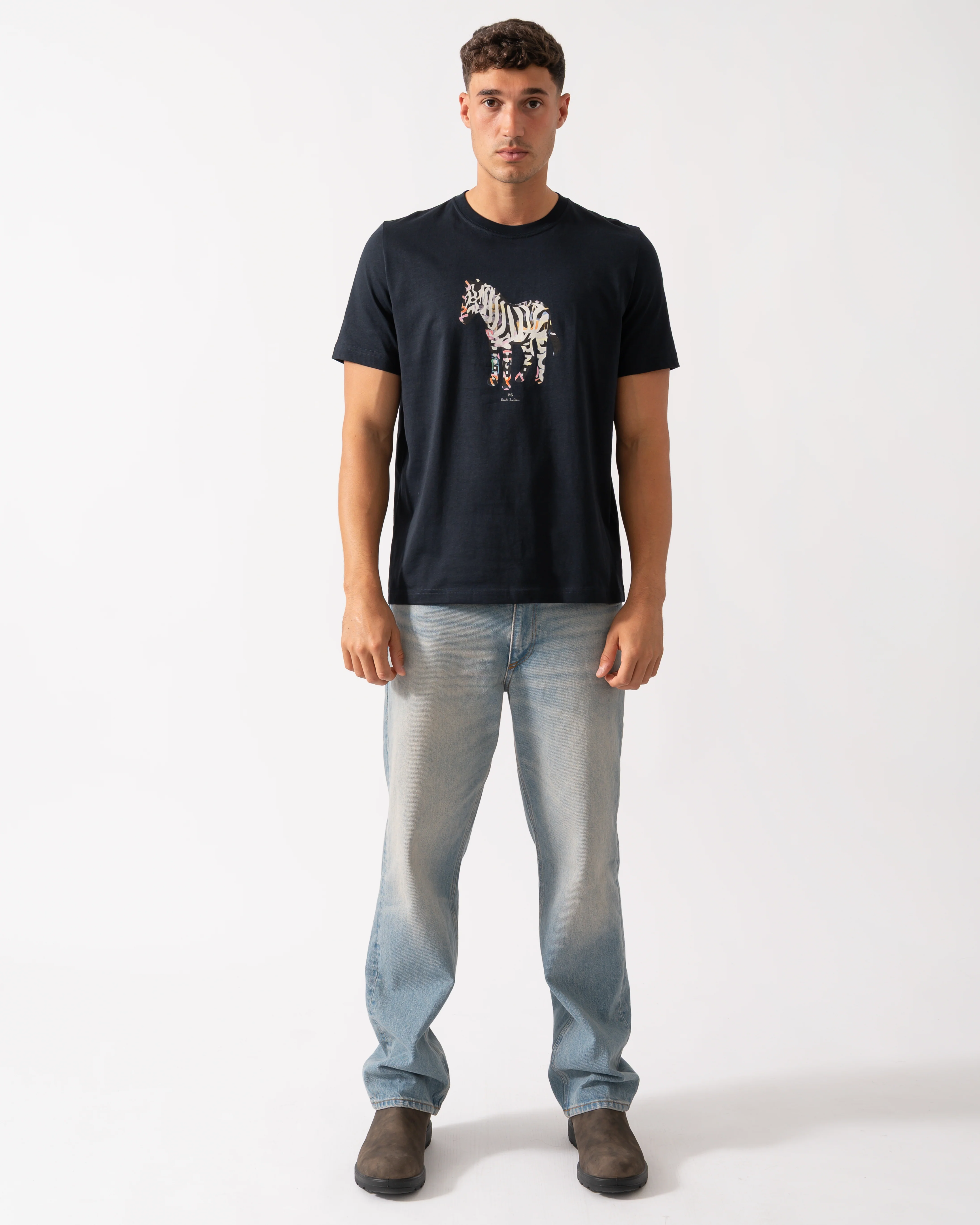 PS Paul Smith Mens Regular Fit Large Zebra Logo T-Shirt - 49 Very Dark Navy - Image 3