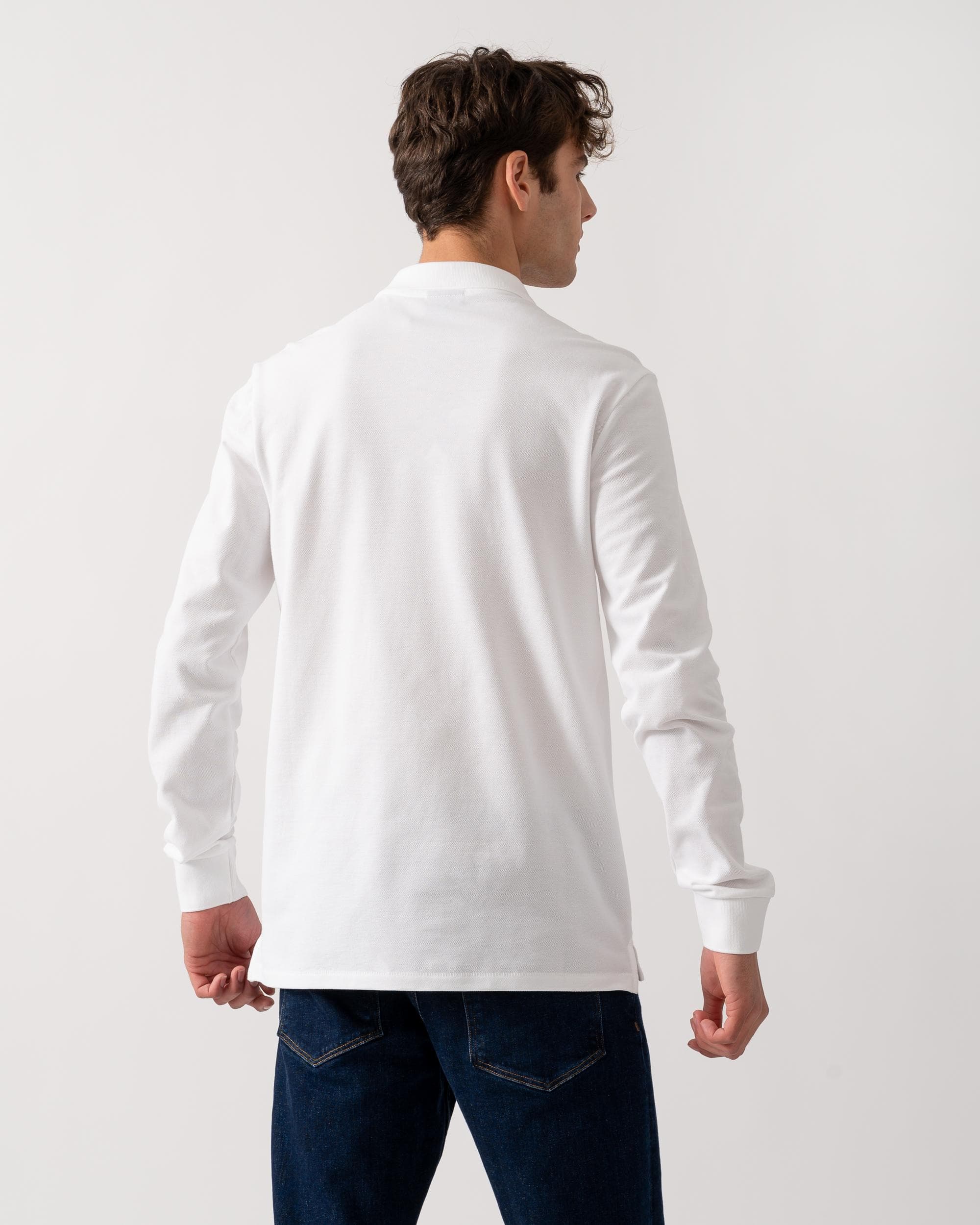 PS Paul Smith Mens Regular Fit Long Sleeve Classic Zebra Polo - 01 White - Image 4