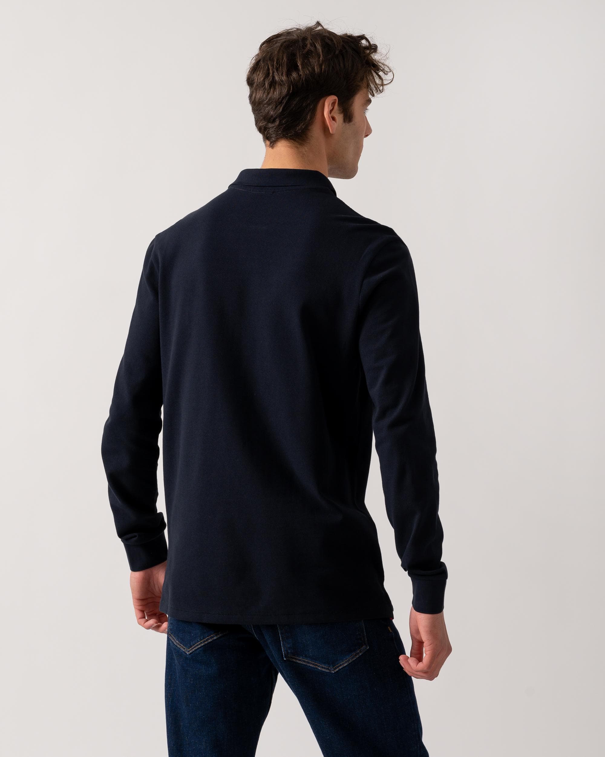 PS Paul Smith Mens Regular Fit Long Sleeve Classic Zebra Polo - 49 Very Dark Navy - Image 4