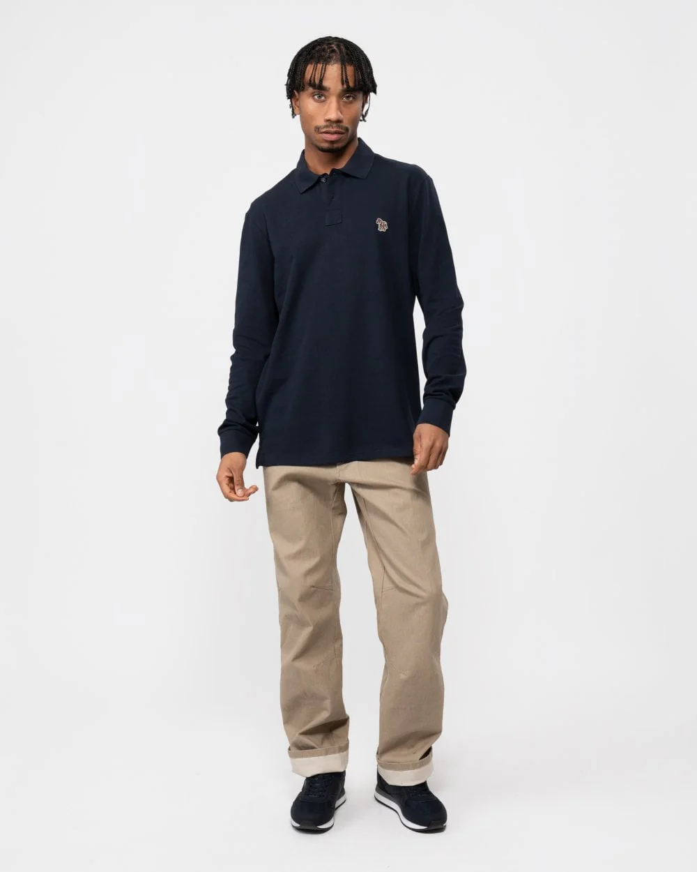 PS Paul Smith Mens Regular Fit Long Sleeve Sports Stripe Zebra Polo - 49 Very Dark Navy - Image 3