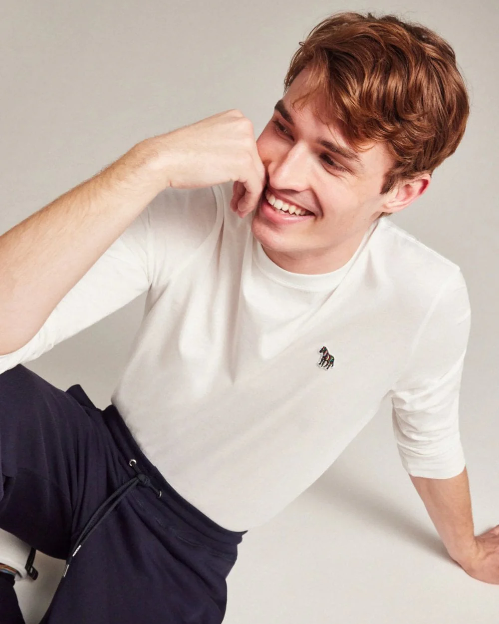 PS Paul Smith Mens Regular Fit Long Sleeve Zebra T-Shirt - 01 White - Image 4