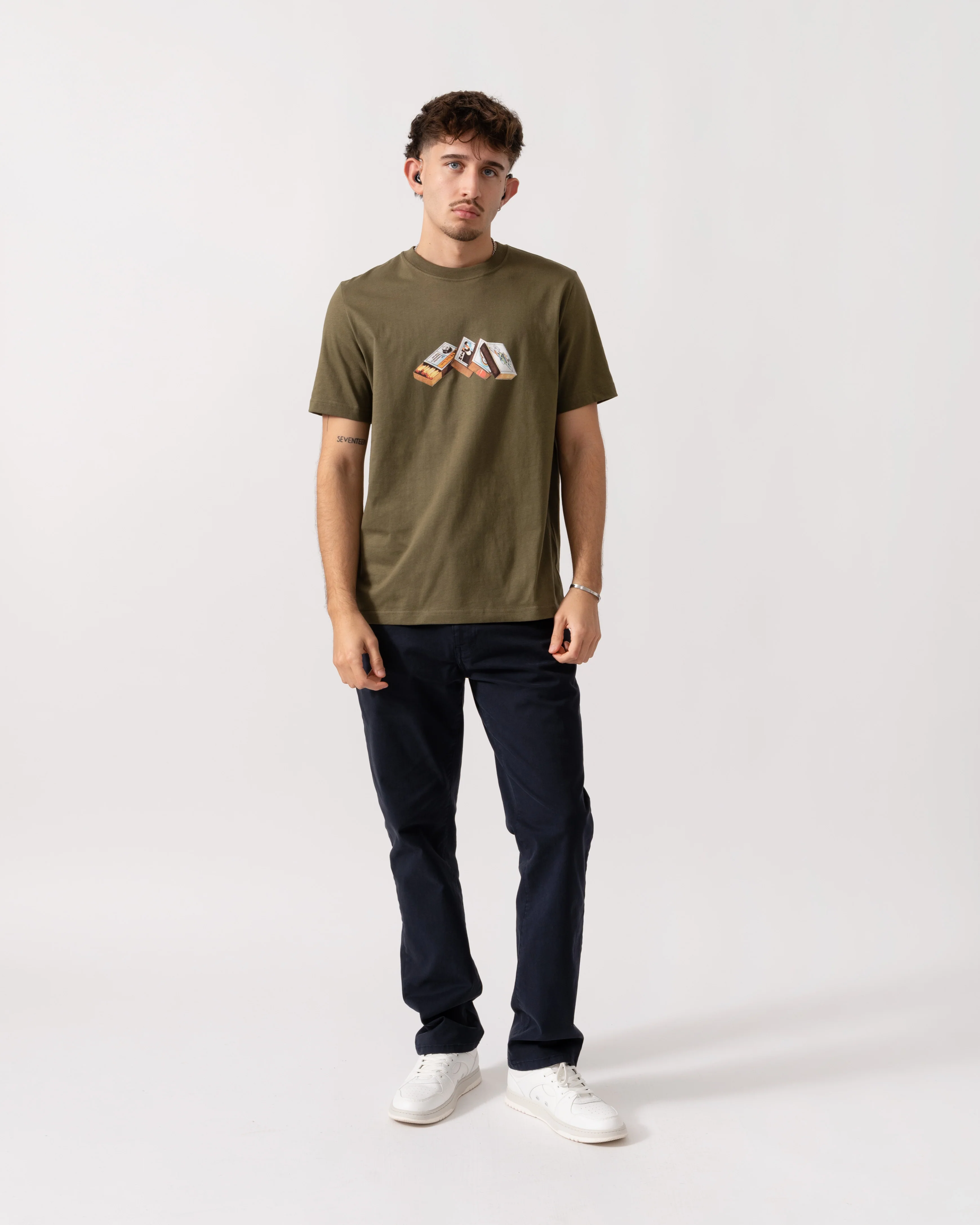 PS Paul Smith Mens Matchboxes Graphic T-Shirt - 36F Green - Image 2