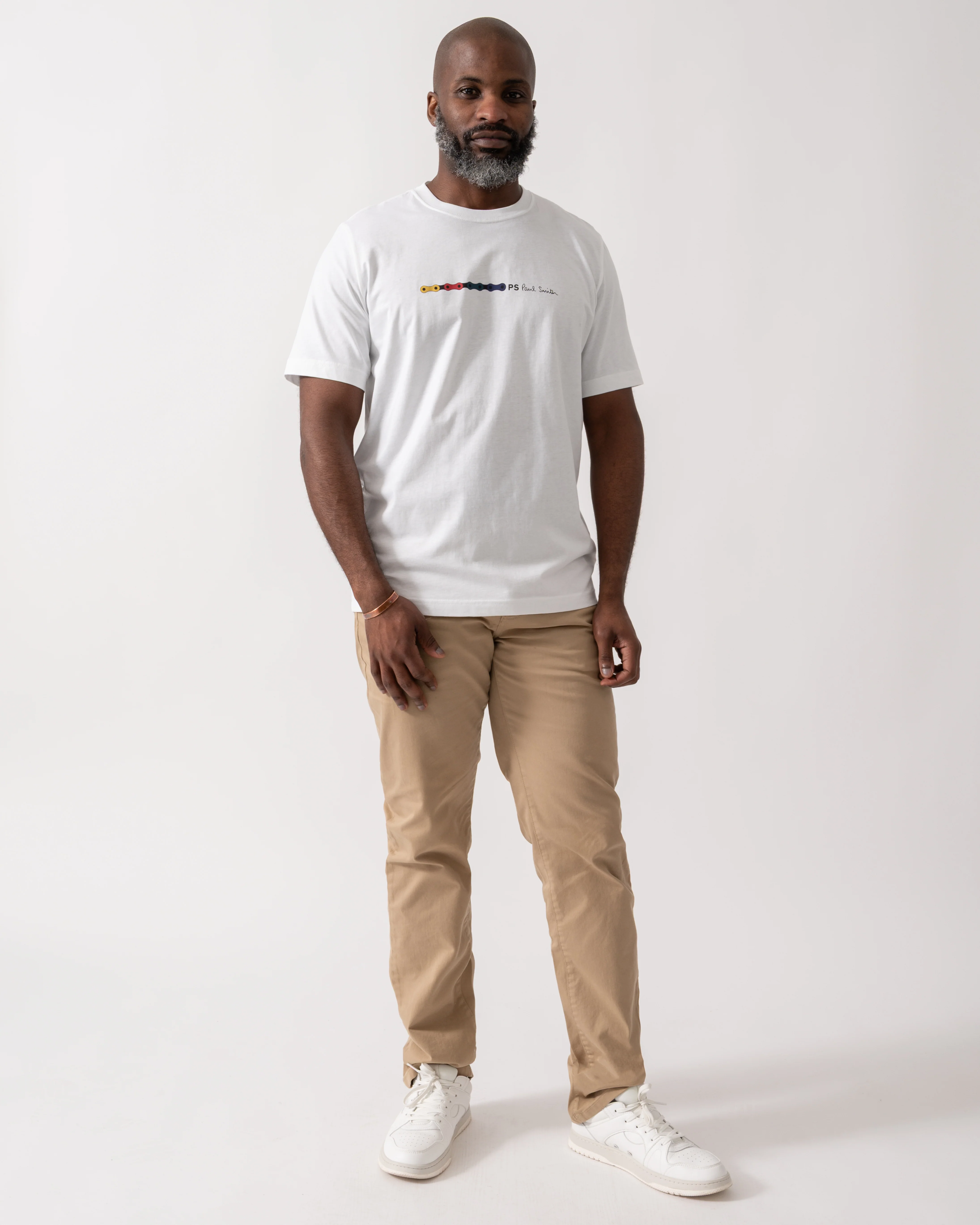 PS Paul Smith Mens Regular Fit PS Chain T-Shirt - 01 White - Image 2