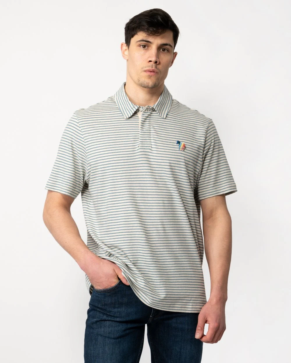 PS Paul Smith Mens Regular Fit Short Sleeve Broad Zebra Polo Shirt