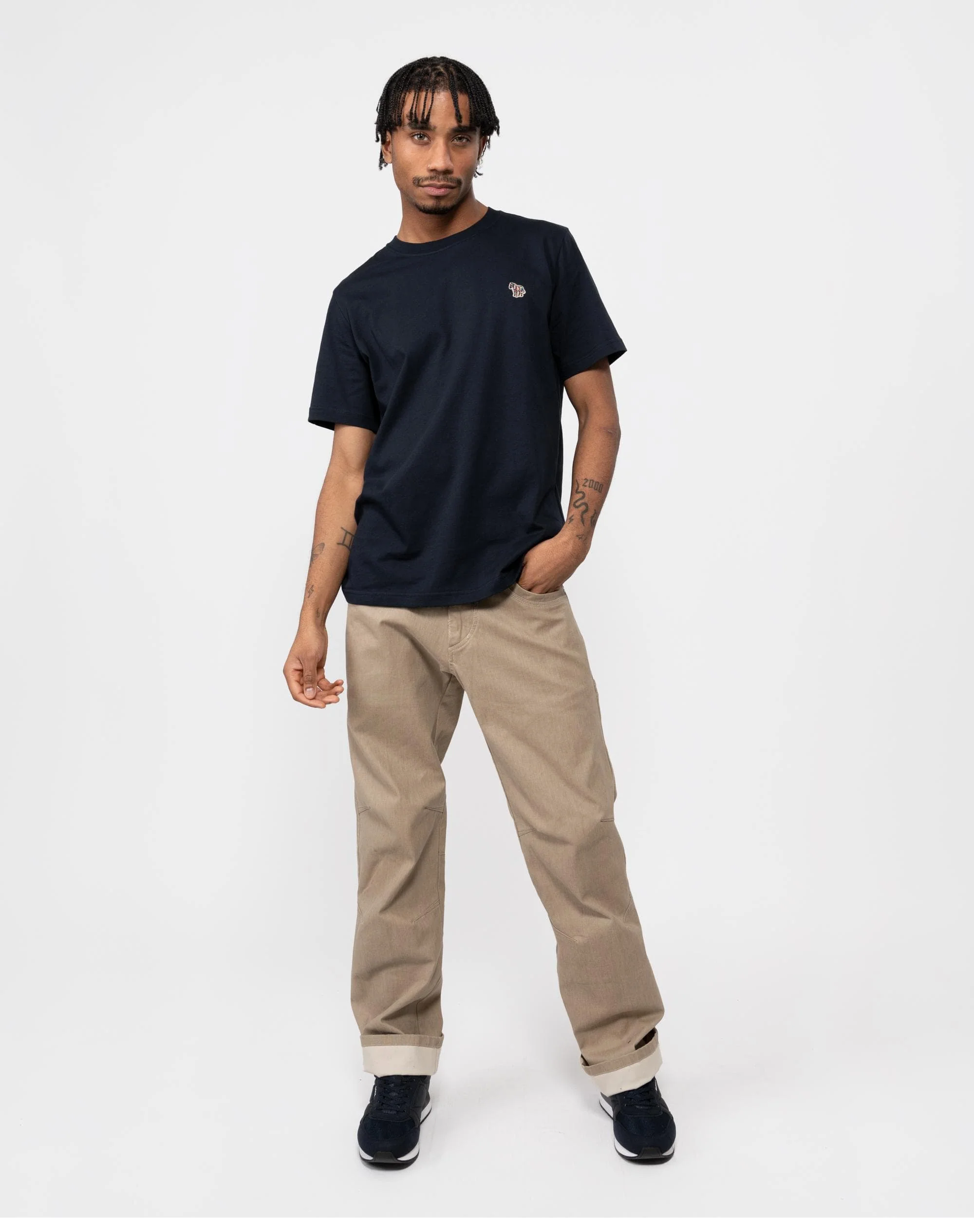 PS Paul Smith Mens Regular Fit Short Sleeve Zebra Logo T-Shirt - 49 Very Dark Navy - Image 3
