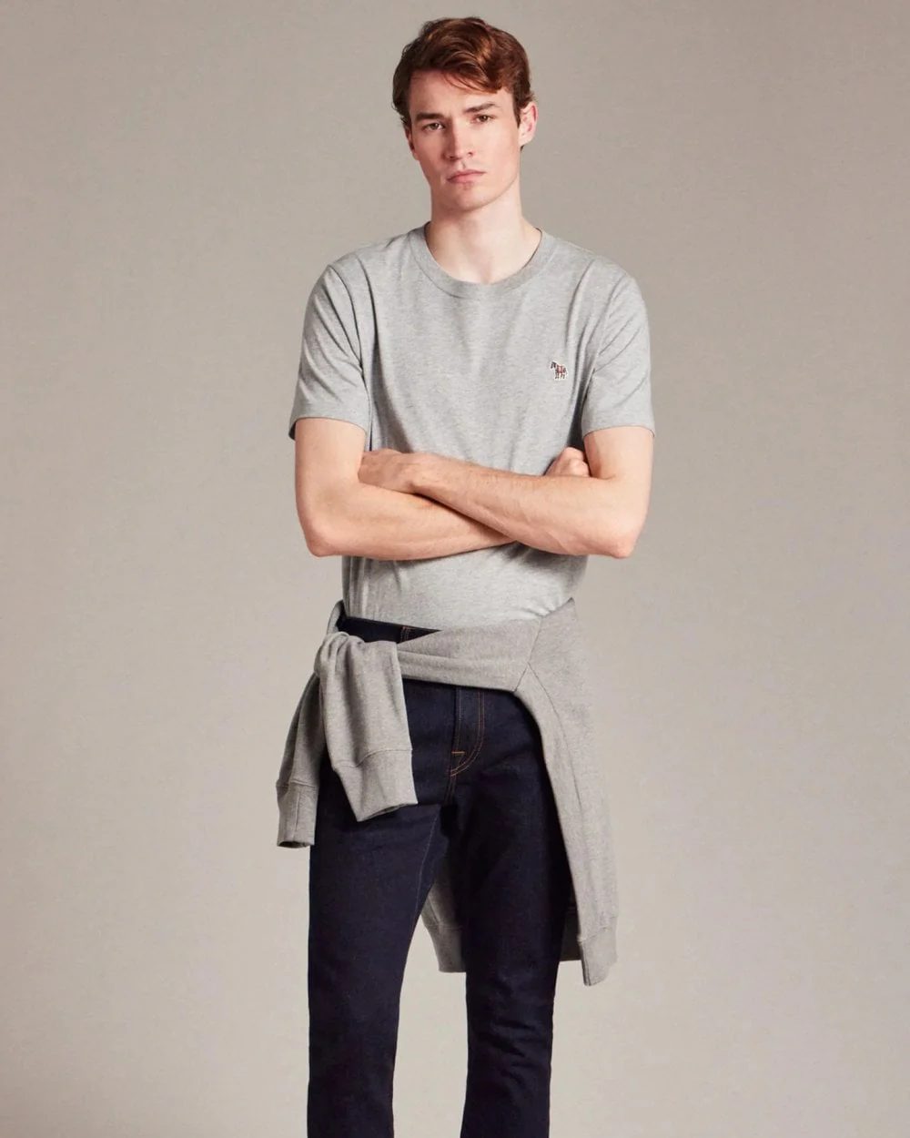 PS Paul Smith Mens Regular Fit Short Sleeve Zebra Logo T-Shirt - 72 Grey Melange - Image 4