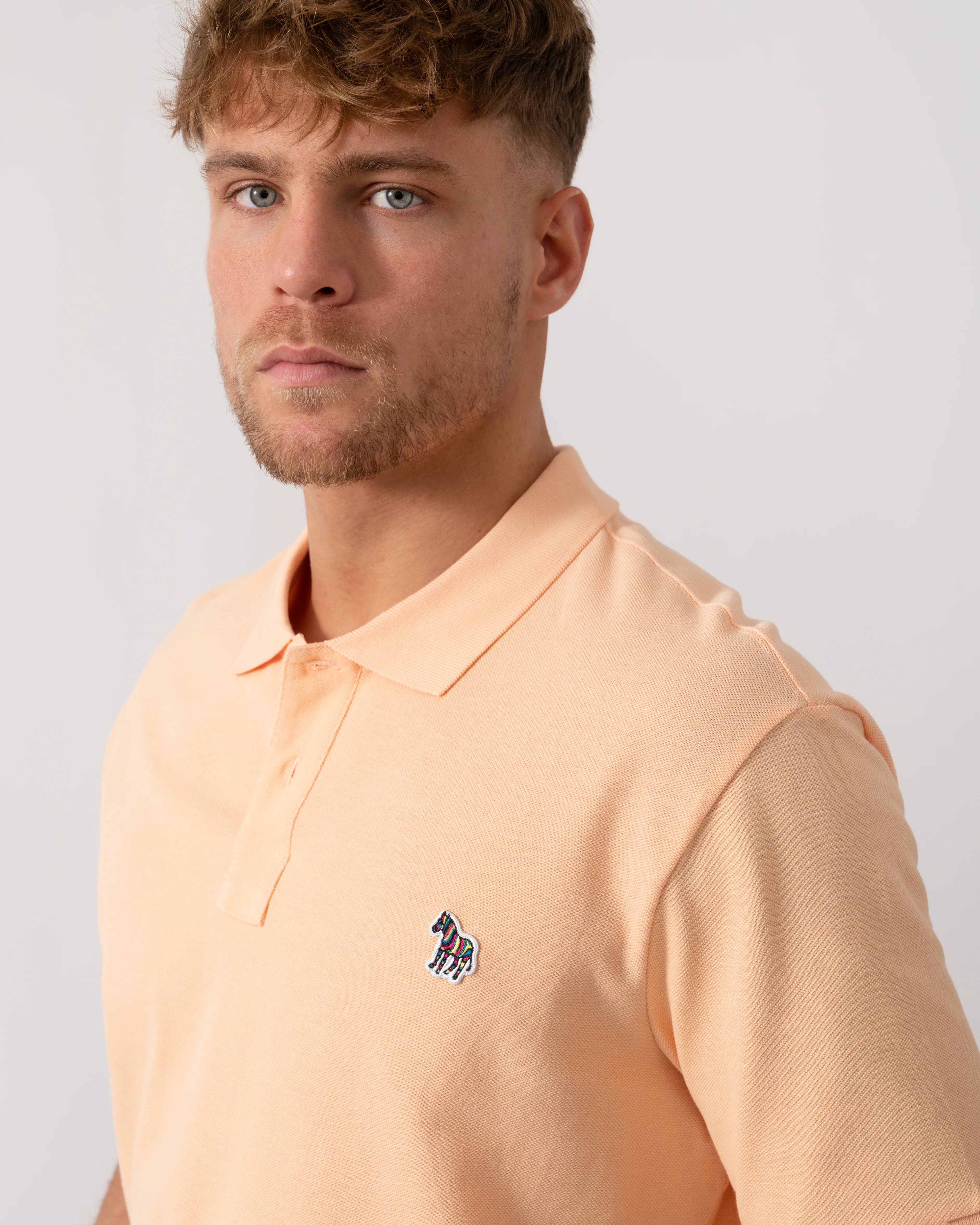 PS Paul Smith Mens Regular Fit Short Sleeve Zebra Polo Shirt - 15D Orange - Image 2