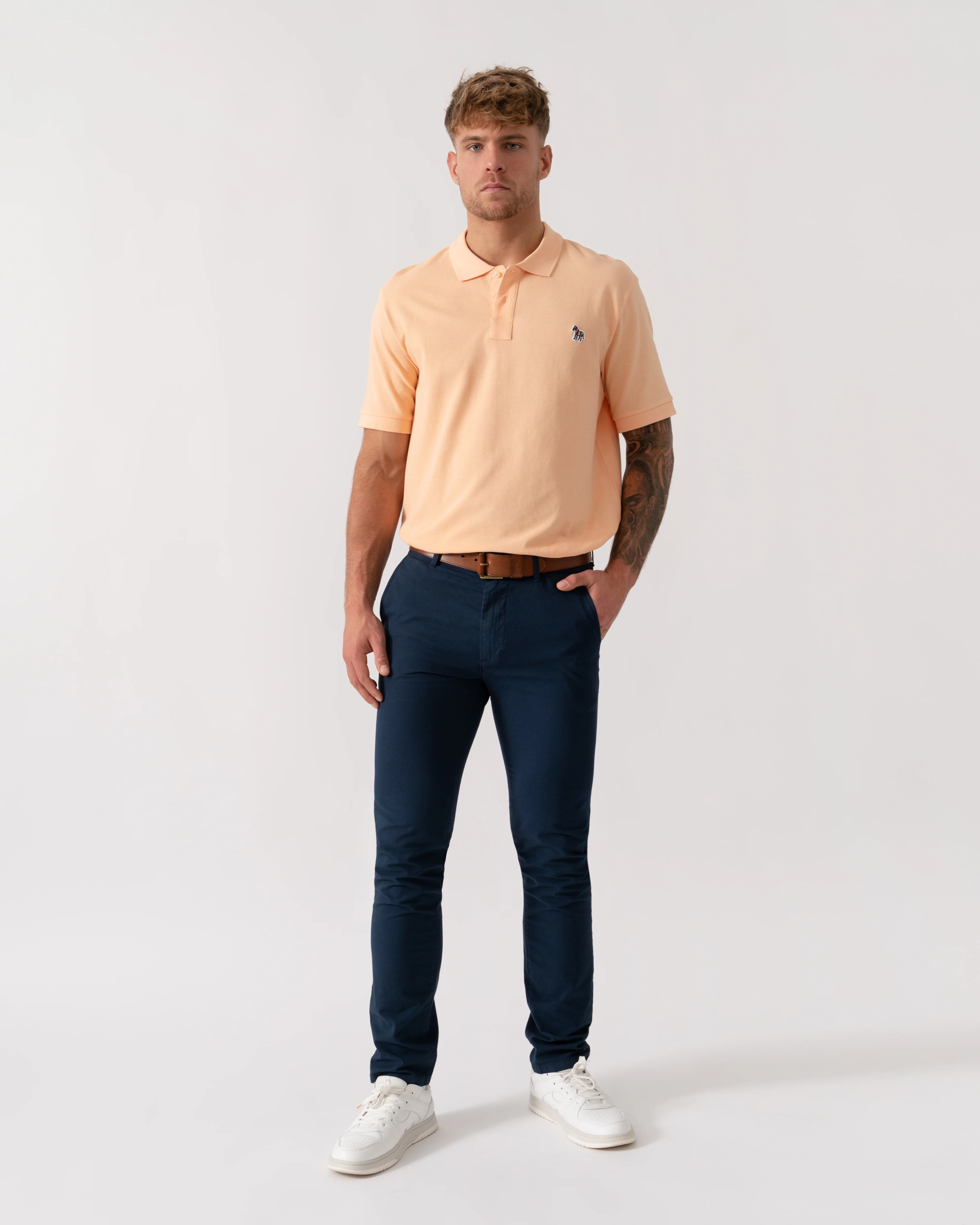 PS Paul Smith Mens Regular Fit Short Sleeve Zebra Polo Shirt - 15D Orange - Image 3