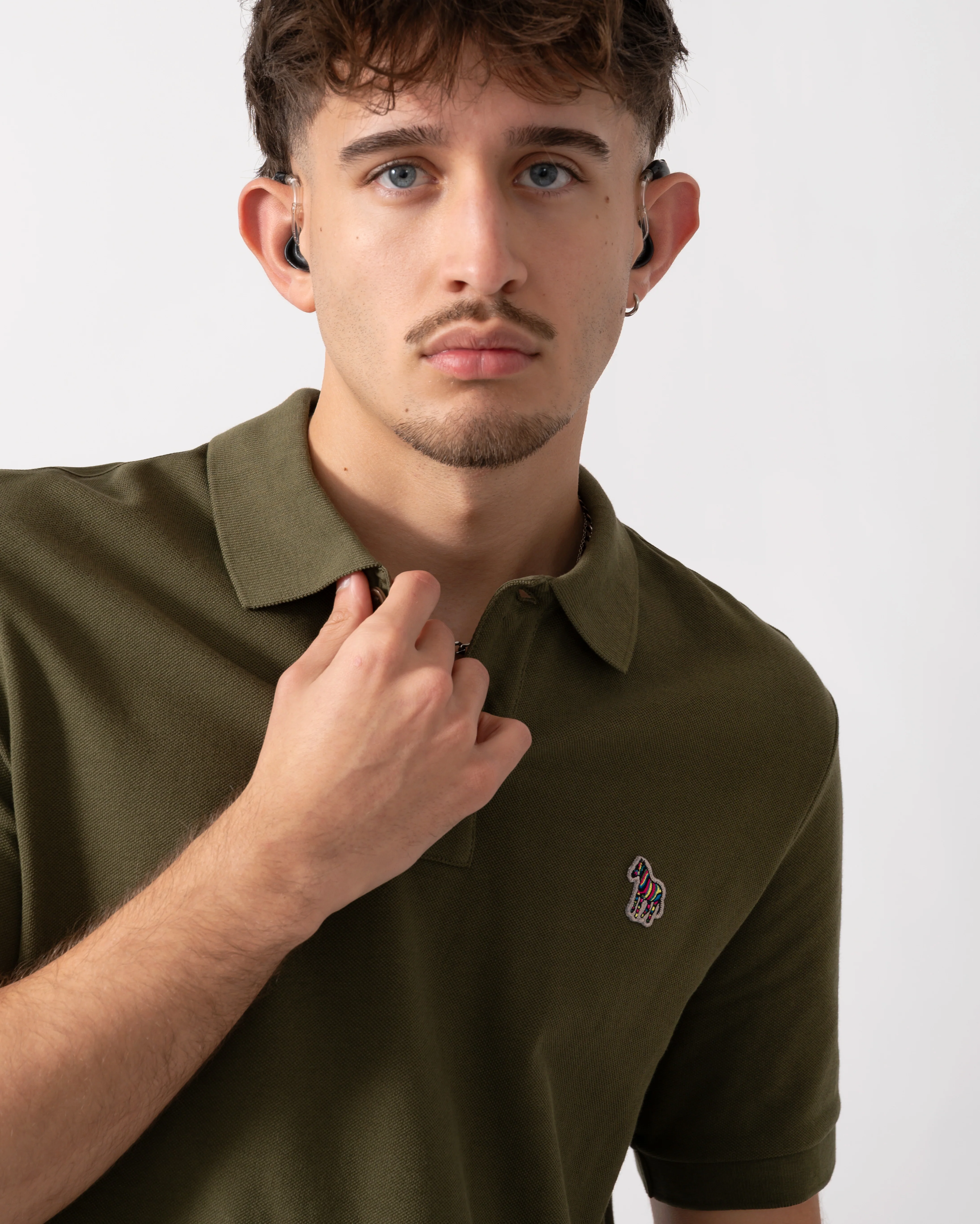 PS Paul Smith Mens Regular Fit Short Sleeve Zebra Polo Shirt - 36F Green - Image 2