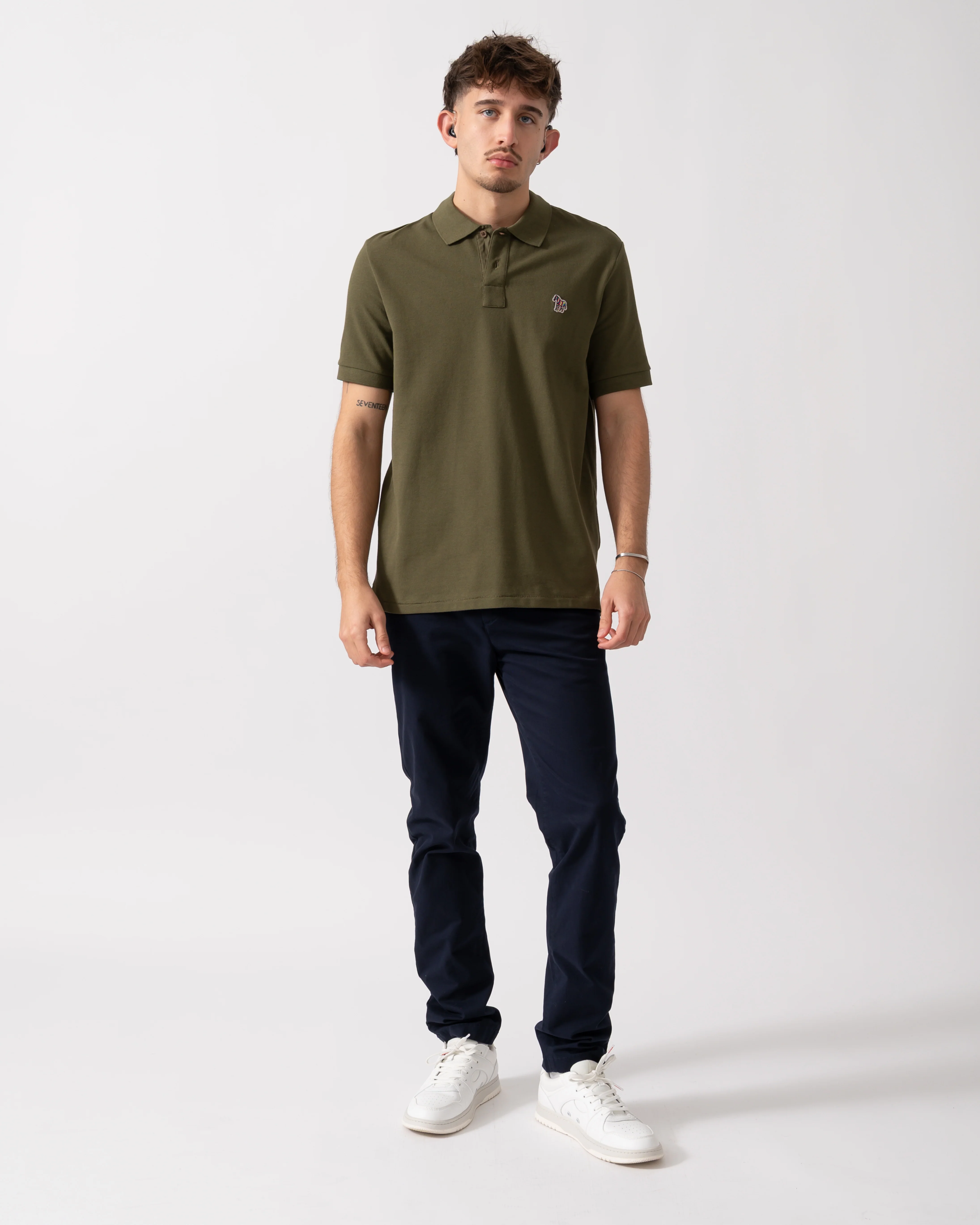 PS Paul Smith Mens Regular Fit Short Sleeve Zebra Polo Shirt - 36F Green - Image 3
