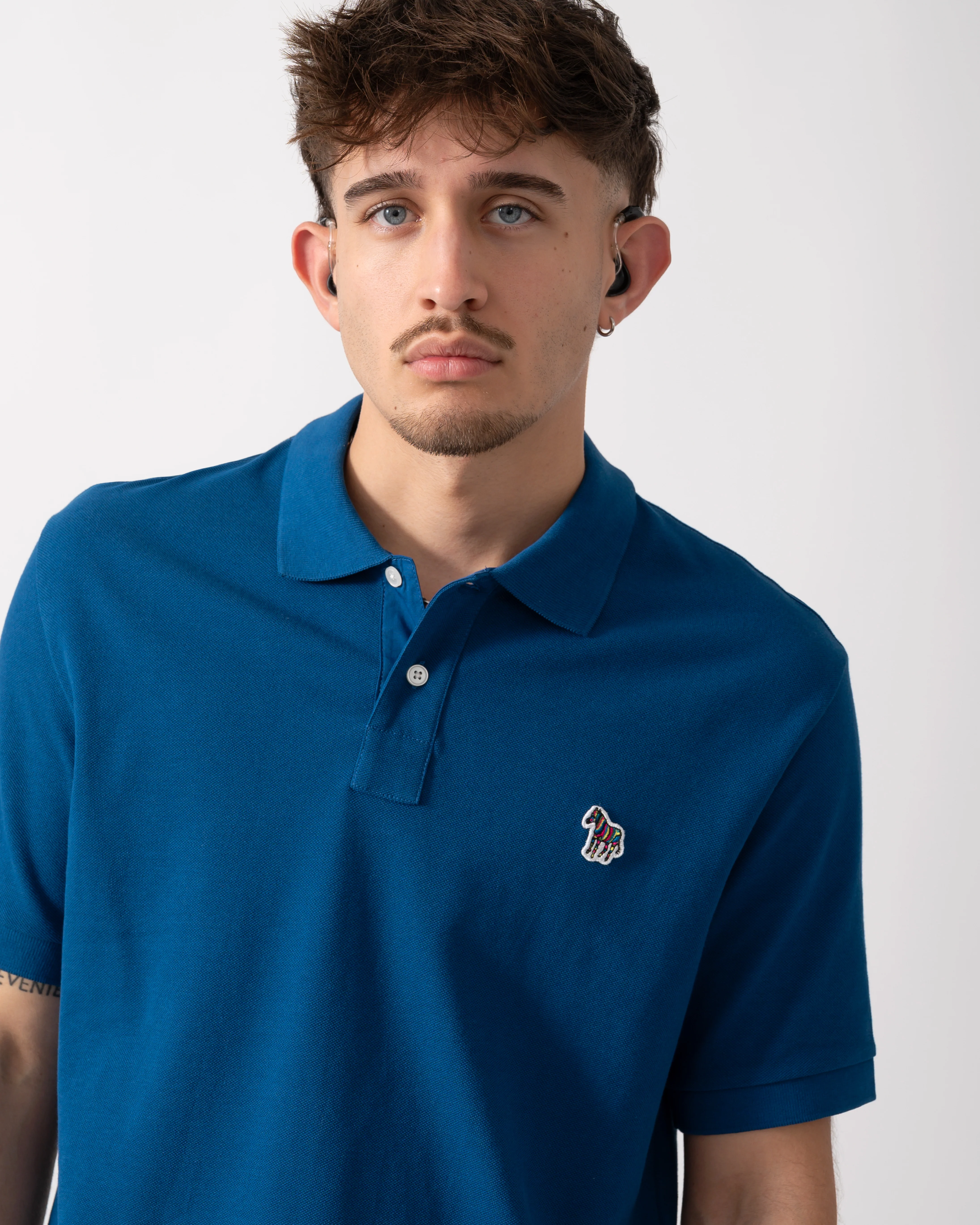 PS Paul Smith Mens Regular Fit Short Sleeve Zebra Polo Shirt - 45E Blue - Image 2