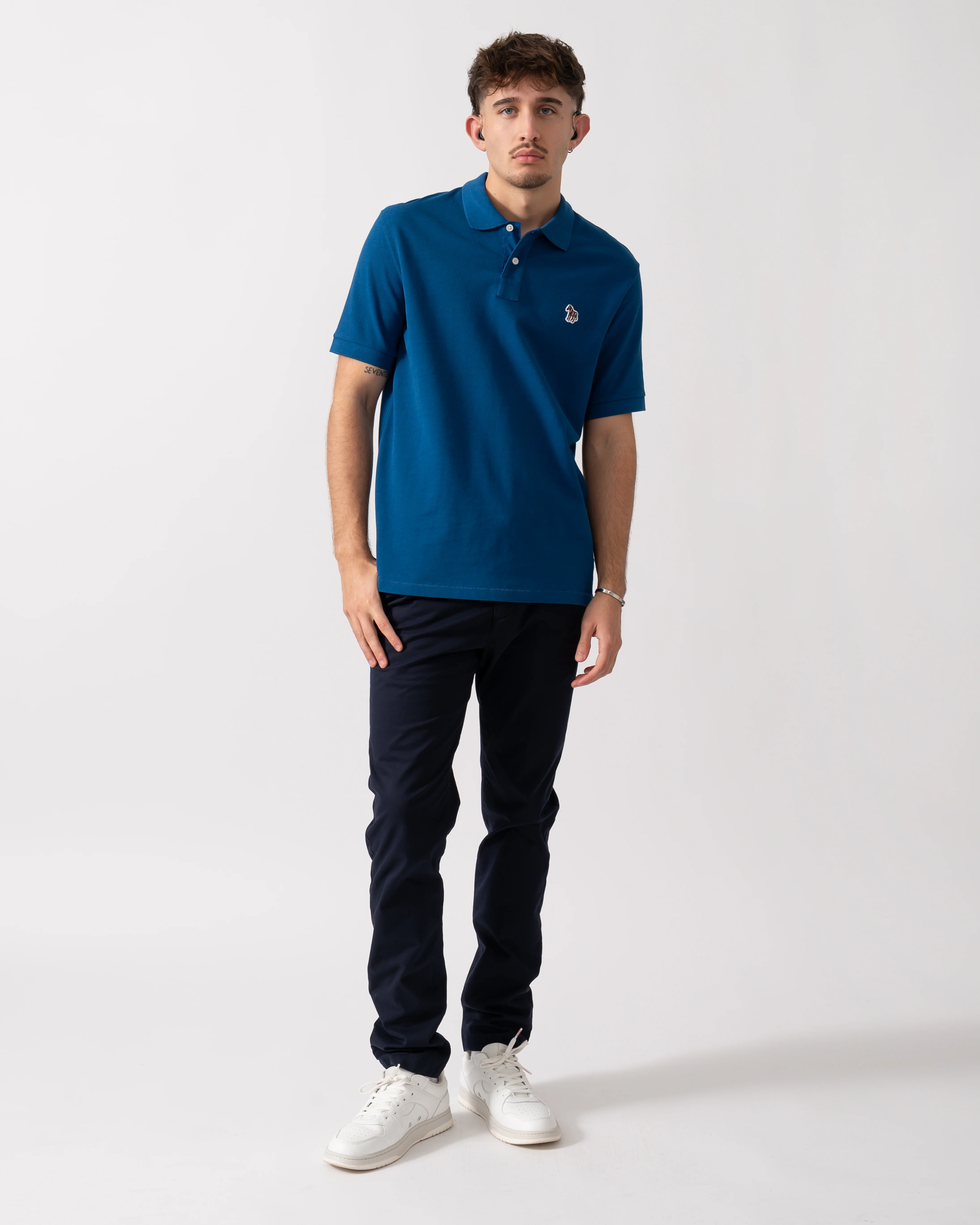 PS Paul Smith Mens Regular Fit Short Sleeve Zebra Polo Shirt - 45E Blue - Image 3
