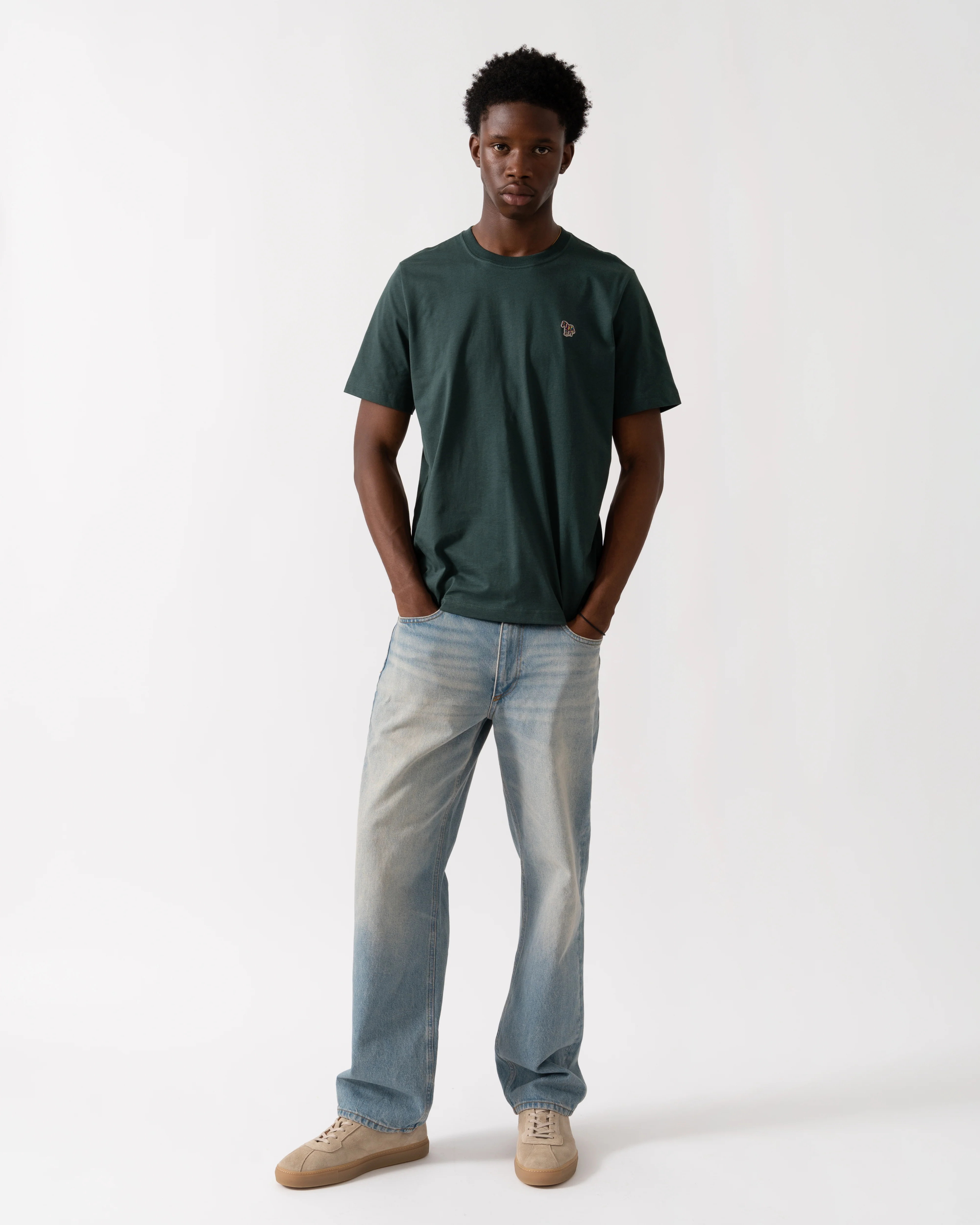 PS Paul Smith Mens Regular Fit Short Sleeve Zebra T-Shirt - 37D Petrol Green - Image 2