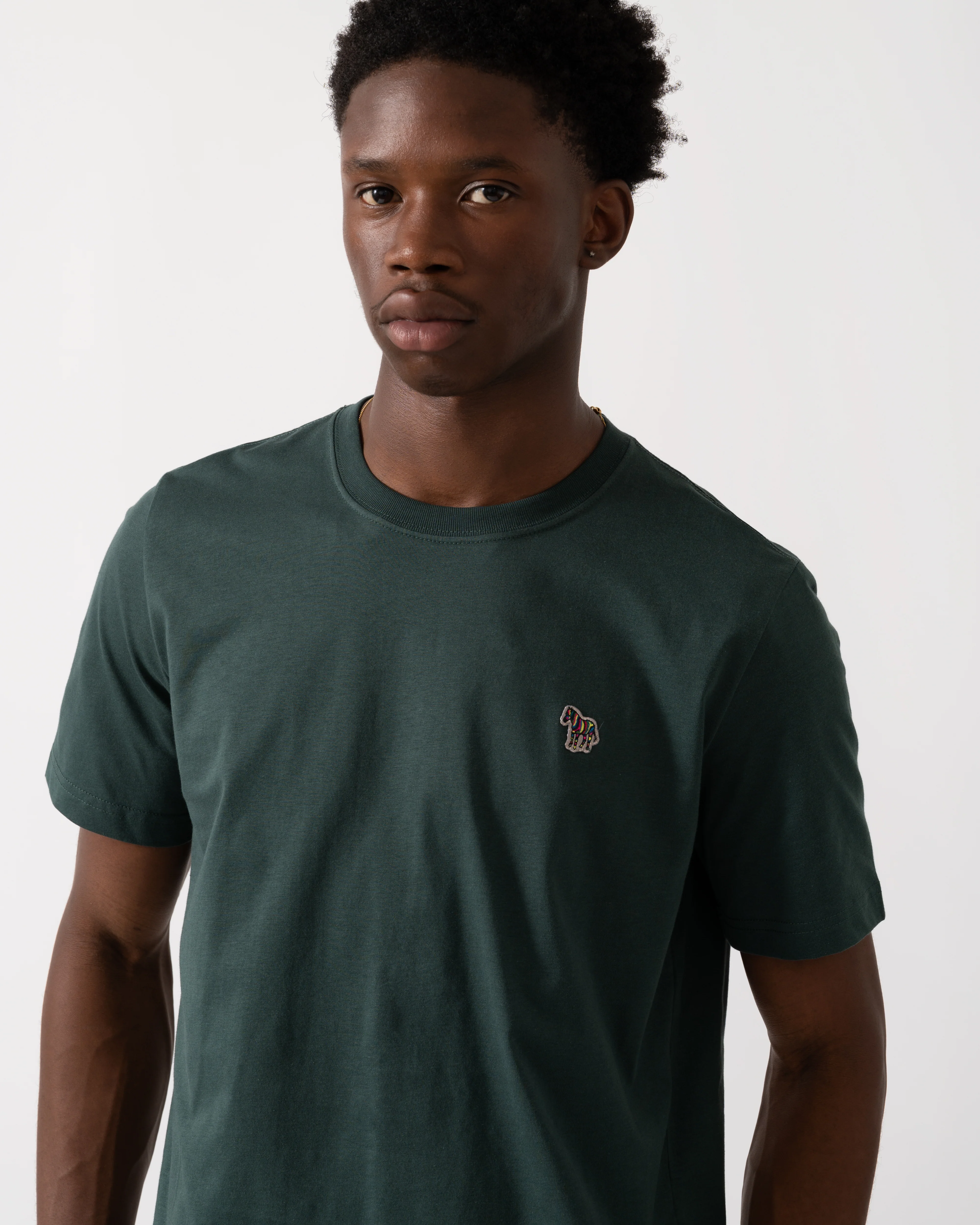 PS Paul Smith Mens Regular Fit Short Sleeve Zebra T-Shirt - 37D Petrol Green - Image 3