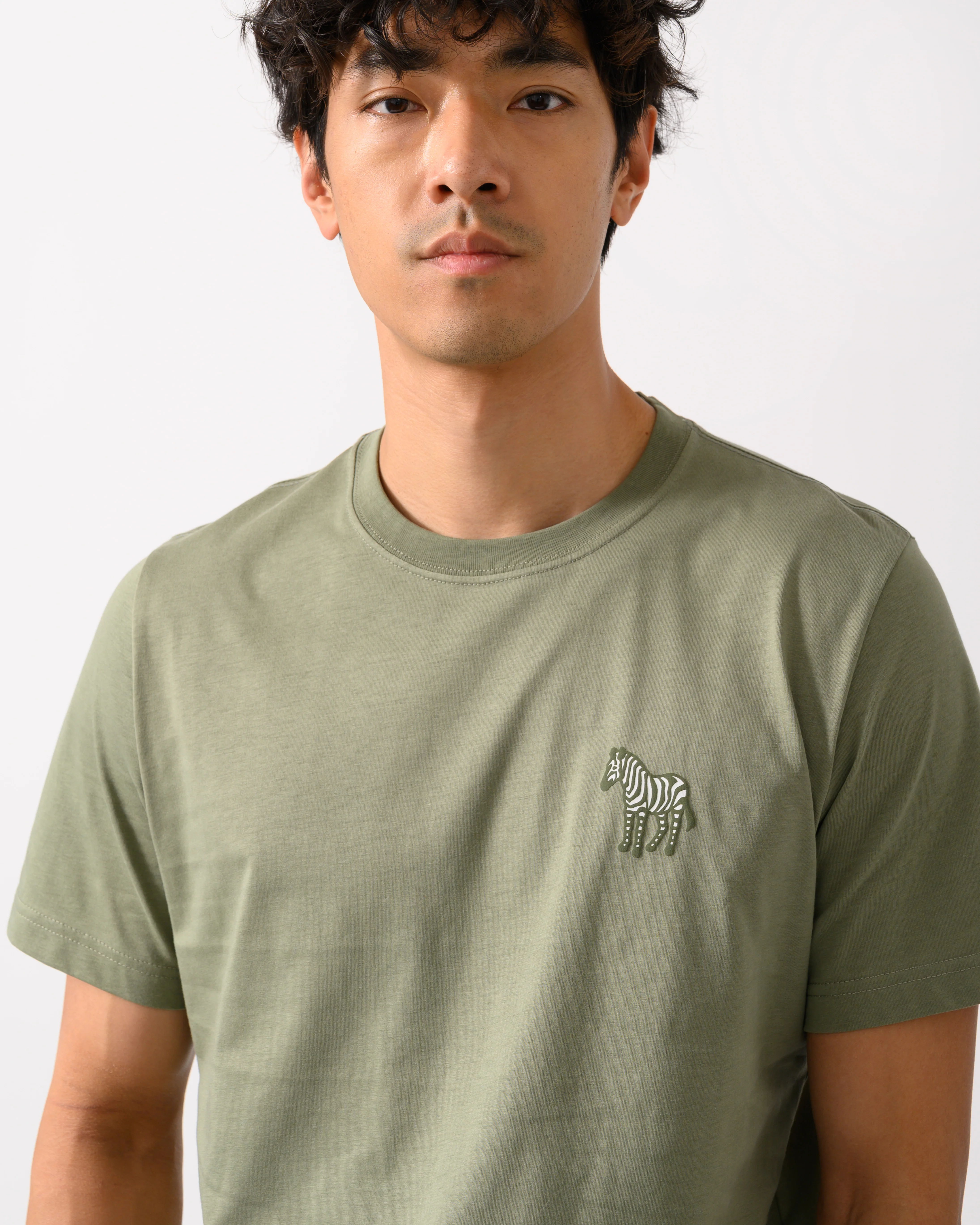 PS Paul Smith Mens Regular Fit Simple Zebra T-Shirt - 34C Light Greyish Green - Image 2
