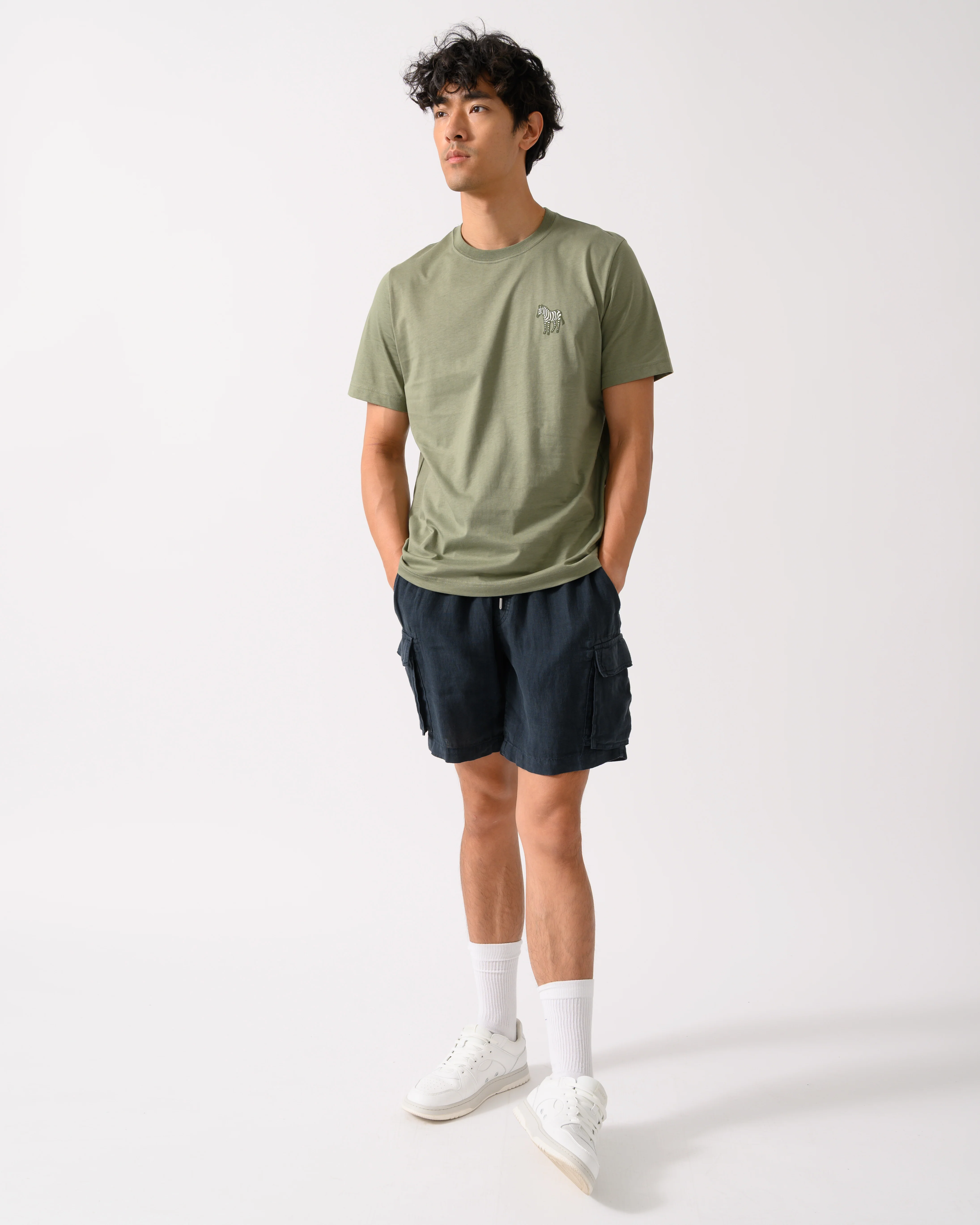 PS Paul Smith Mens Regular Fit Simple Zebra T-Shirt - 34C Light Greyish Green - Image 3