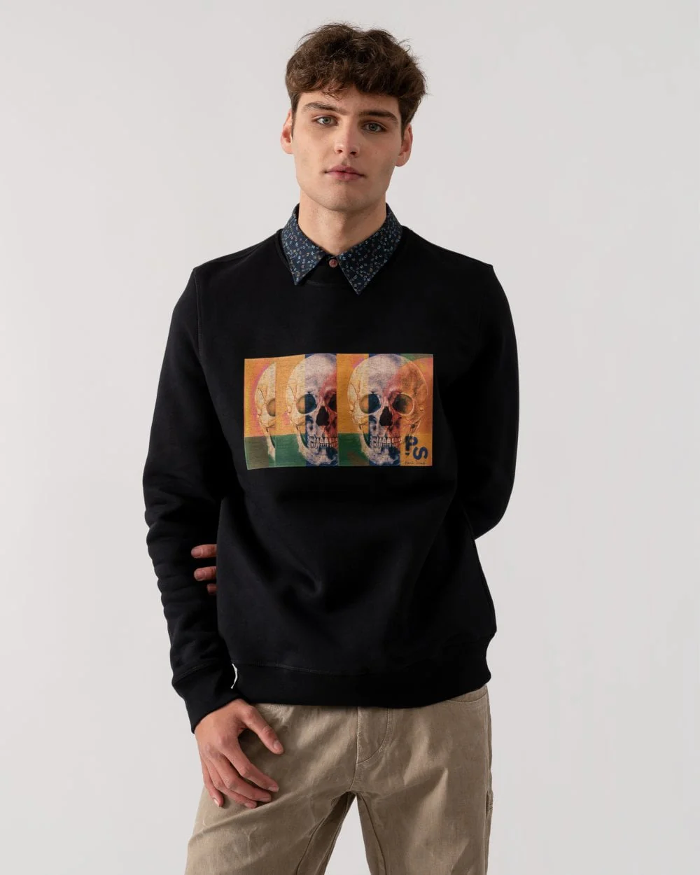 PS Paul Smith Mens Regular Fit Skull Square Sweatshirt