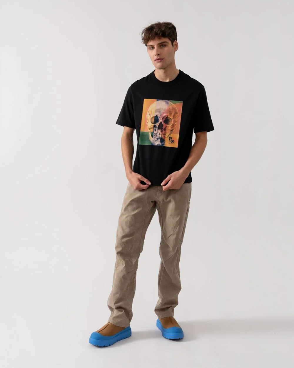PS Paul Smith Mens Regular Fit Skull Square T-Shirt - 79 Black - Image 3