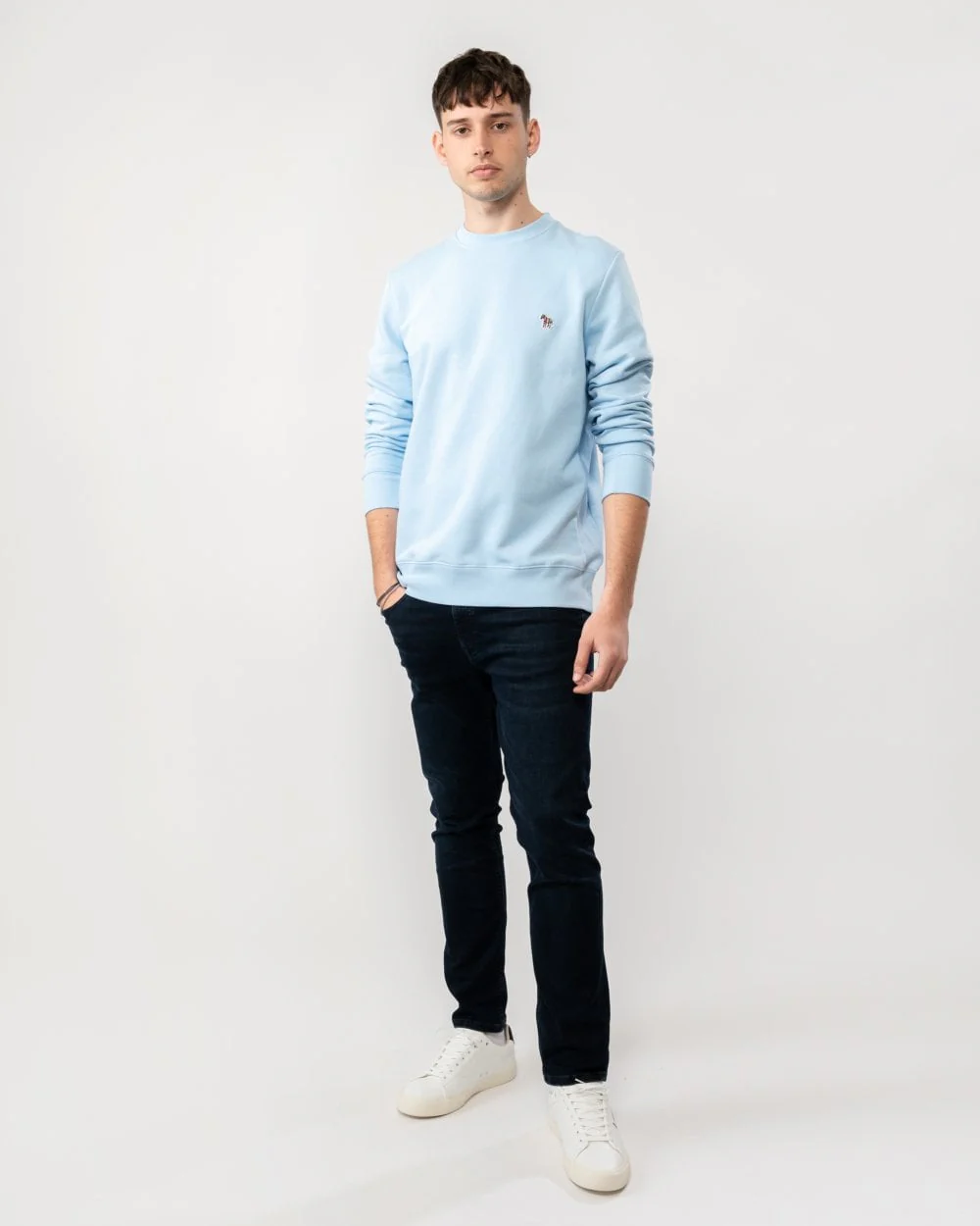 PS Paul Smith Mens Regular Fit Sports Stripe Zebra Sweatshirt - 41E Blue - Image 3