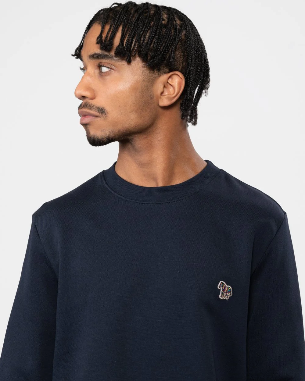 PS Paul Smith Mens Regular Fit Sports Stripe Zebra Sweatshirt - 49 Very Dark Navy - Image 2