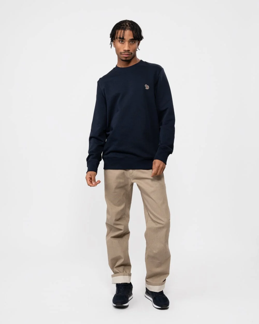 PS Paul Smith Mens Regular Fit Sports Stripe Zebra Sweatshirt - 49 Very Dark Navy - Image 3