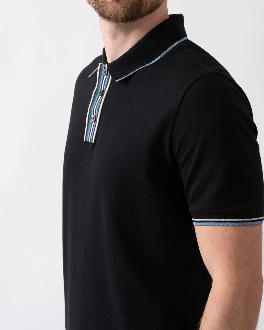 PS Paul Smith Mens Regular Fit Stripe Placket Polo Shirt - Image 2