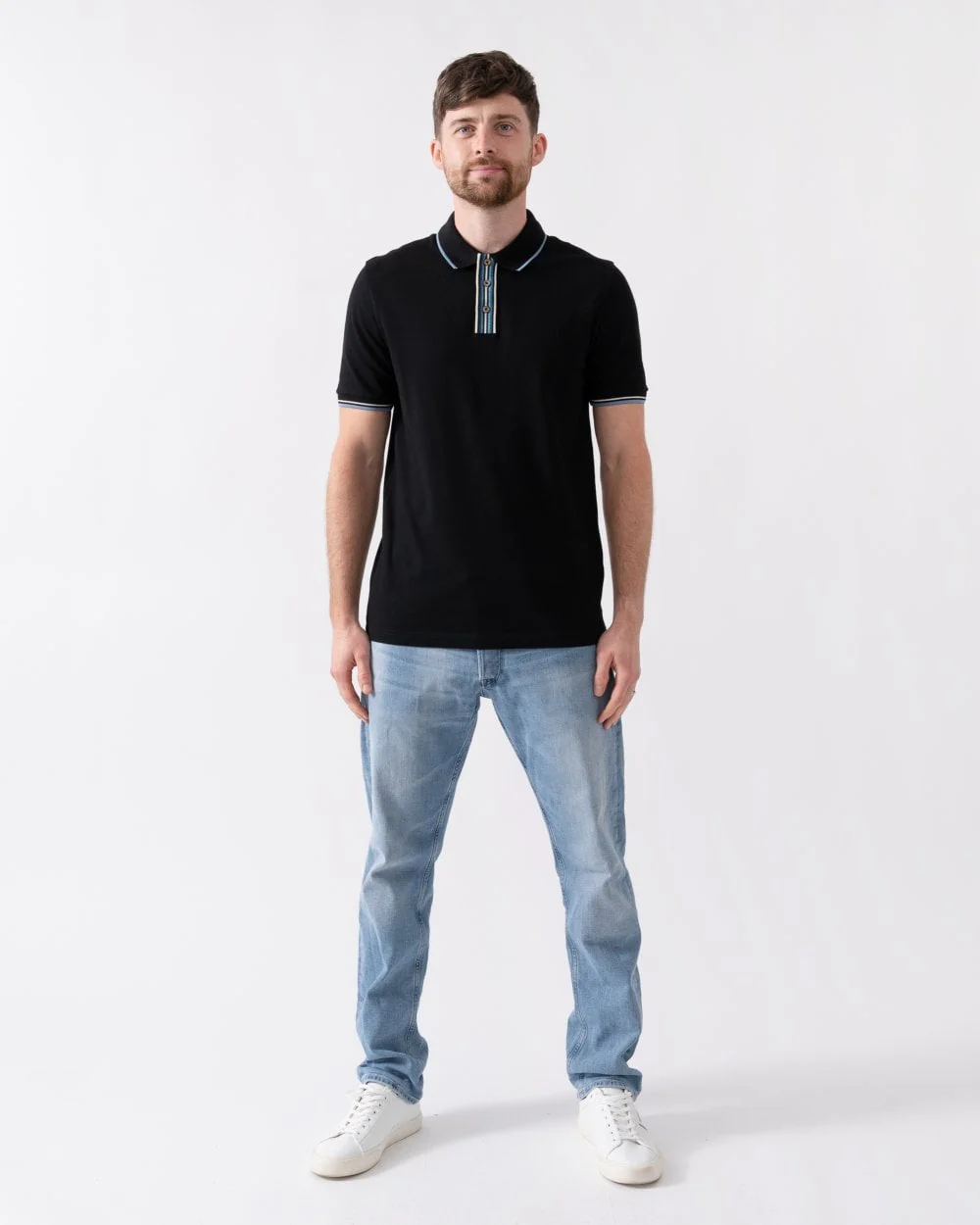 PS Paul Smith Mens Regular Fit Stripe Placket Polo Shirt - Image 4