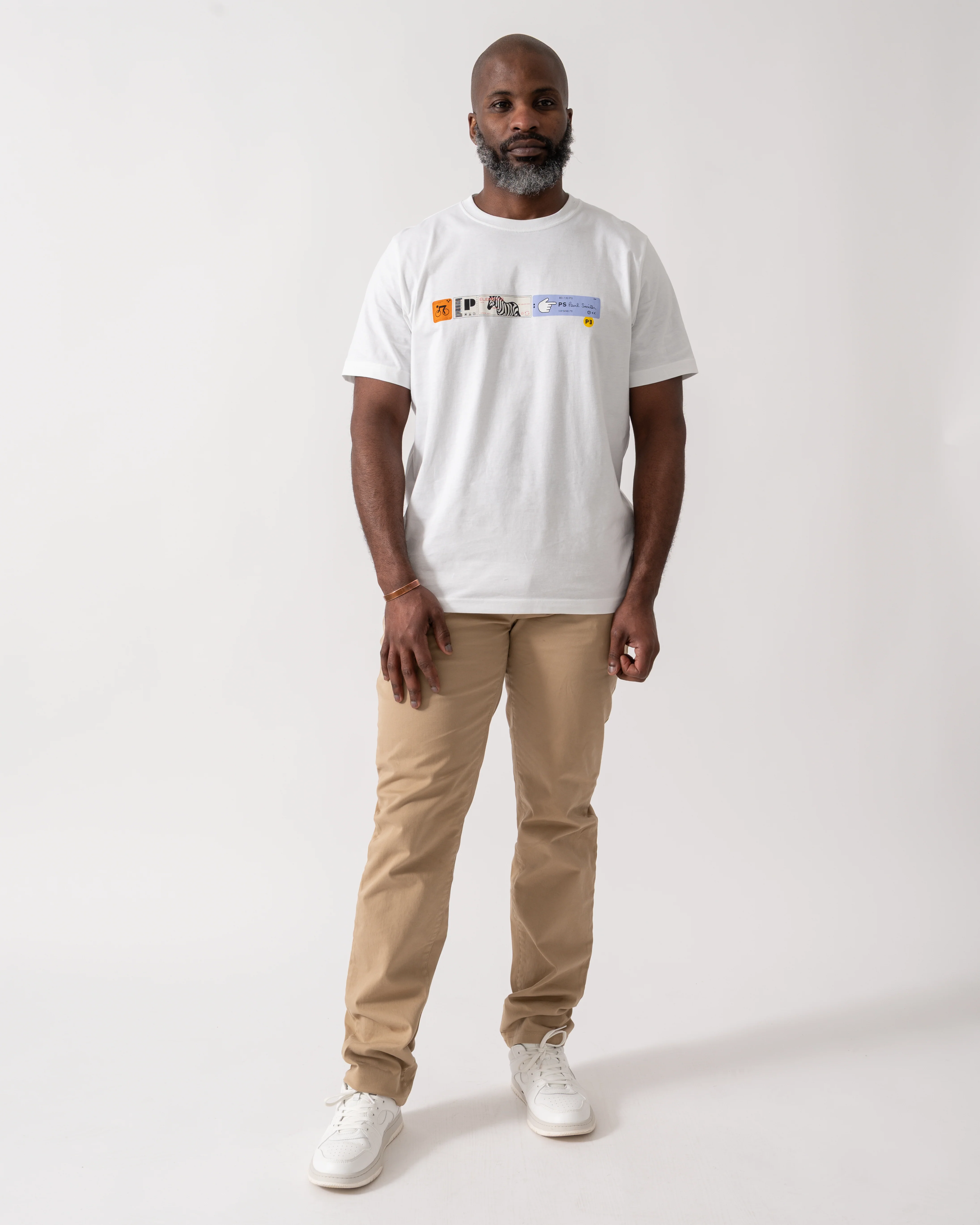 PS Paul Smith Mens Ticket Stub T-Shirt - 01 White - Image 2